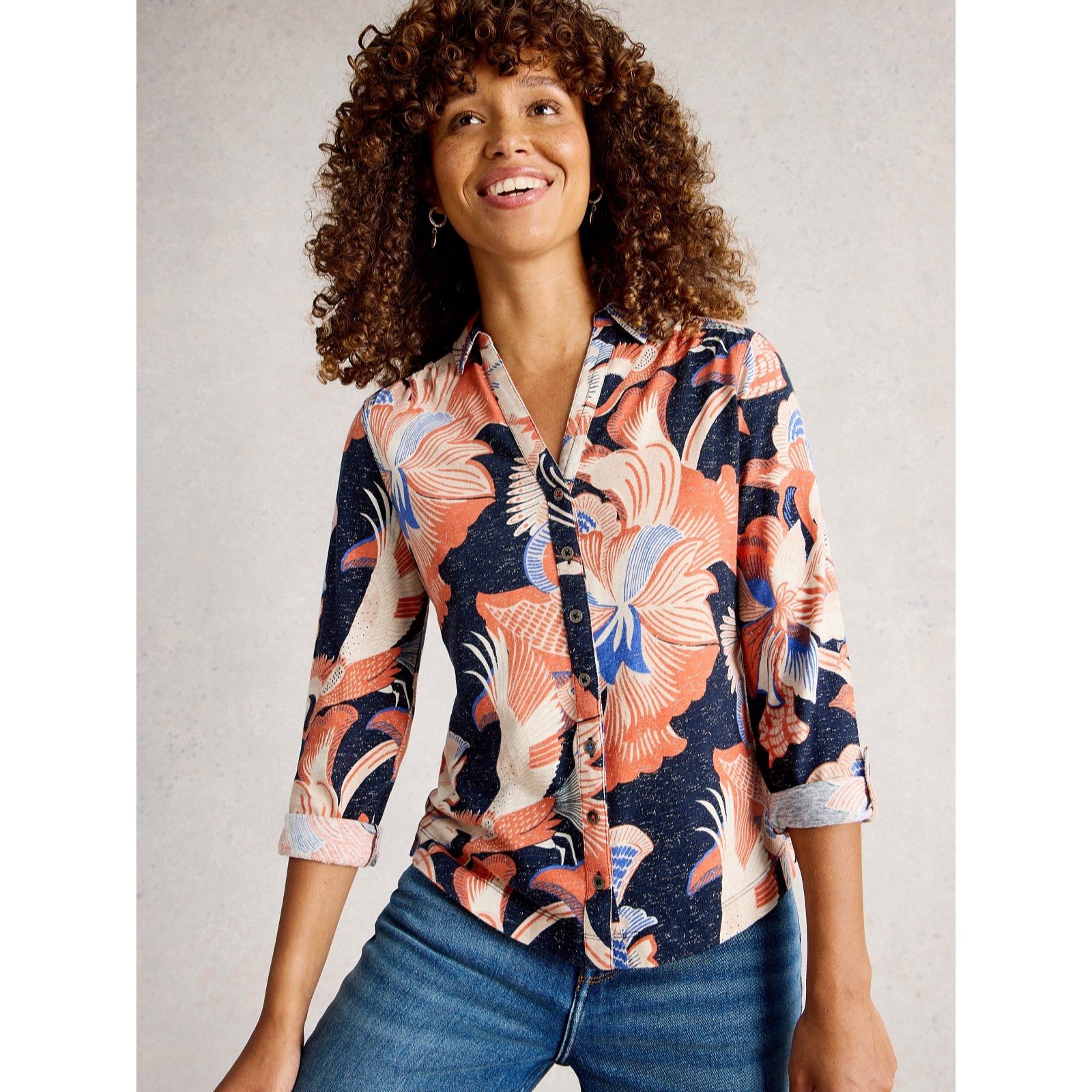 White Stuff Annie Printed Sparkle Shirt