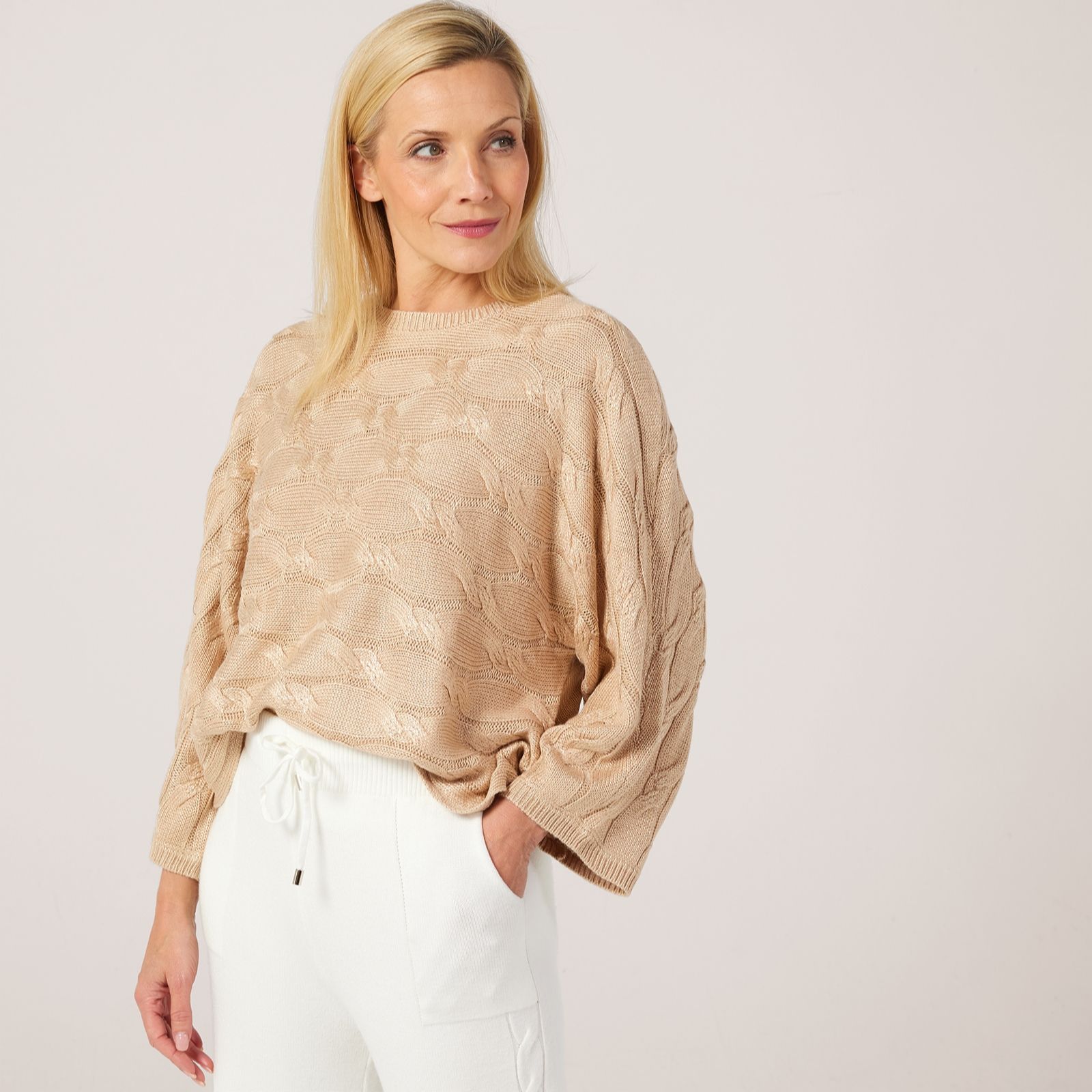 MarlaWynne Layers Shimmery Cable Jumper