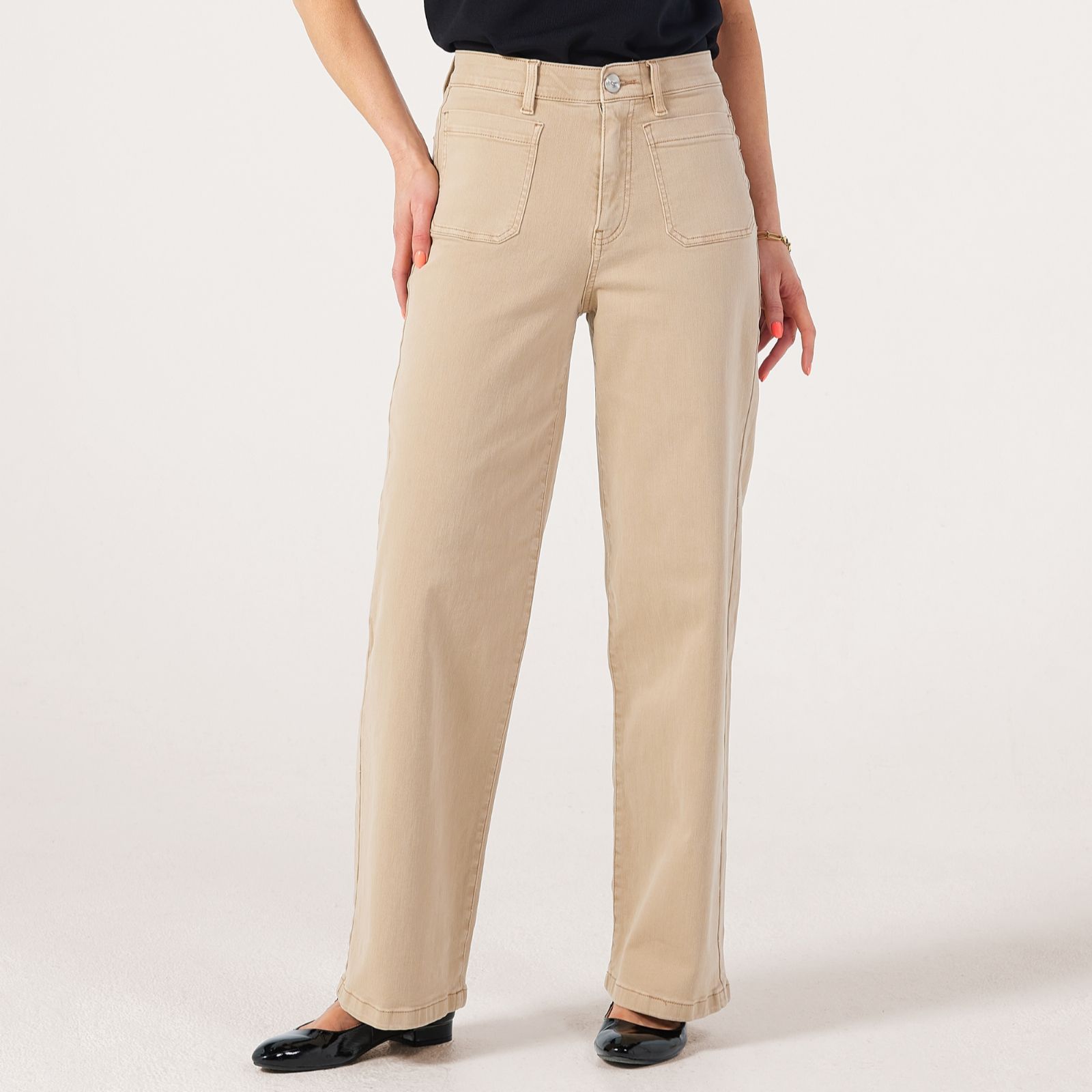WynneDenim Cropped Twill Wide-Leg Trousers Standard