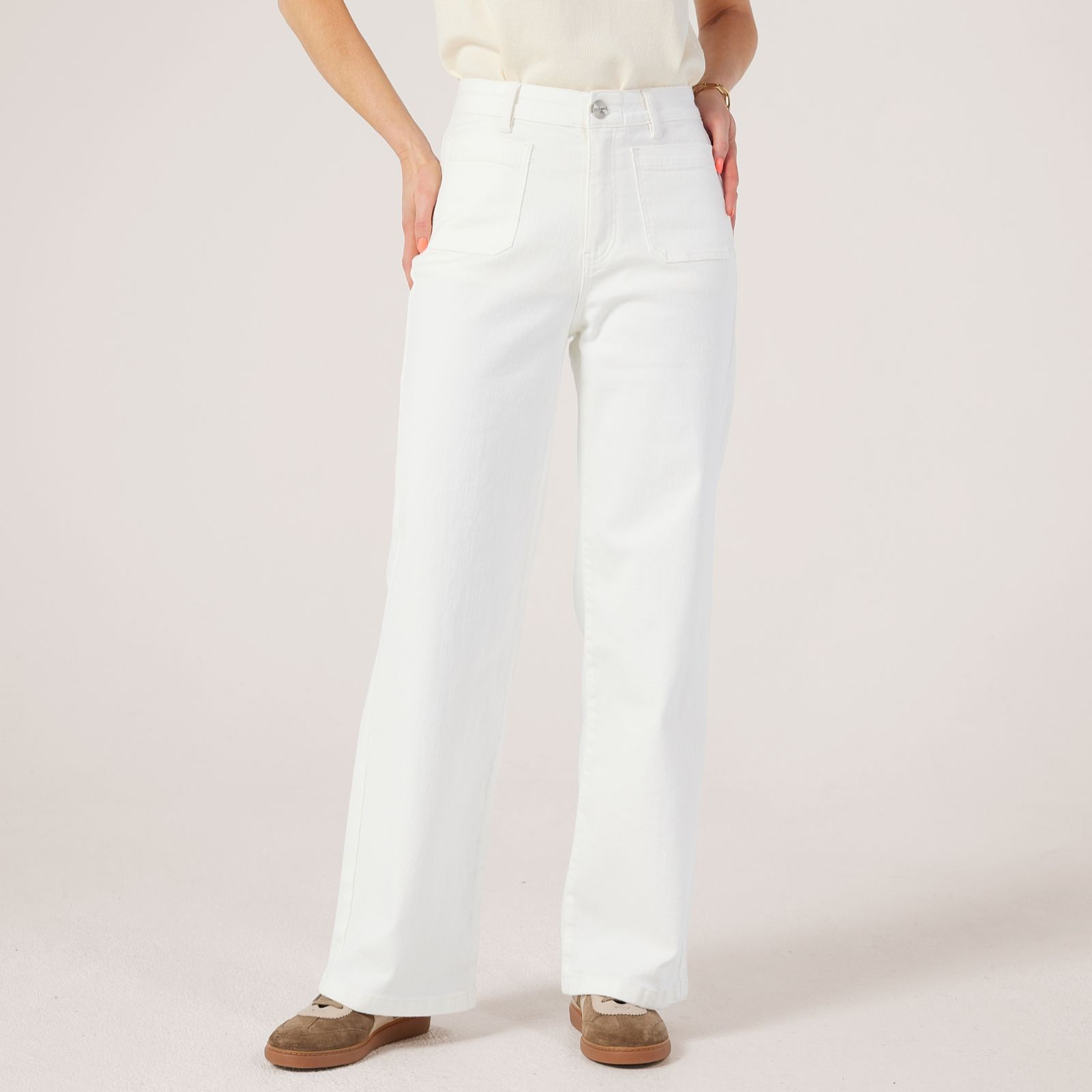 WynneDenim Cropped Twill Wide-Leg Trousers Standard