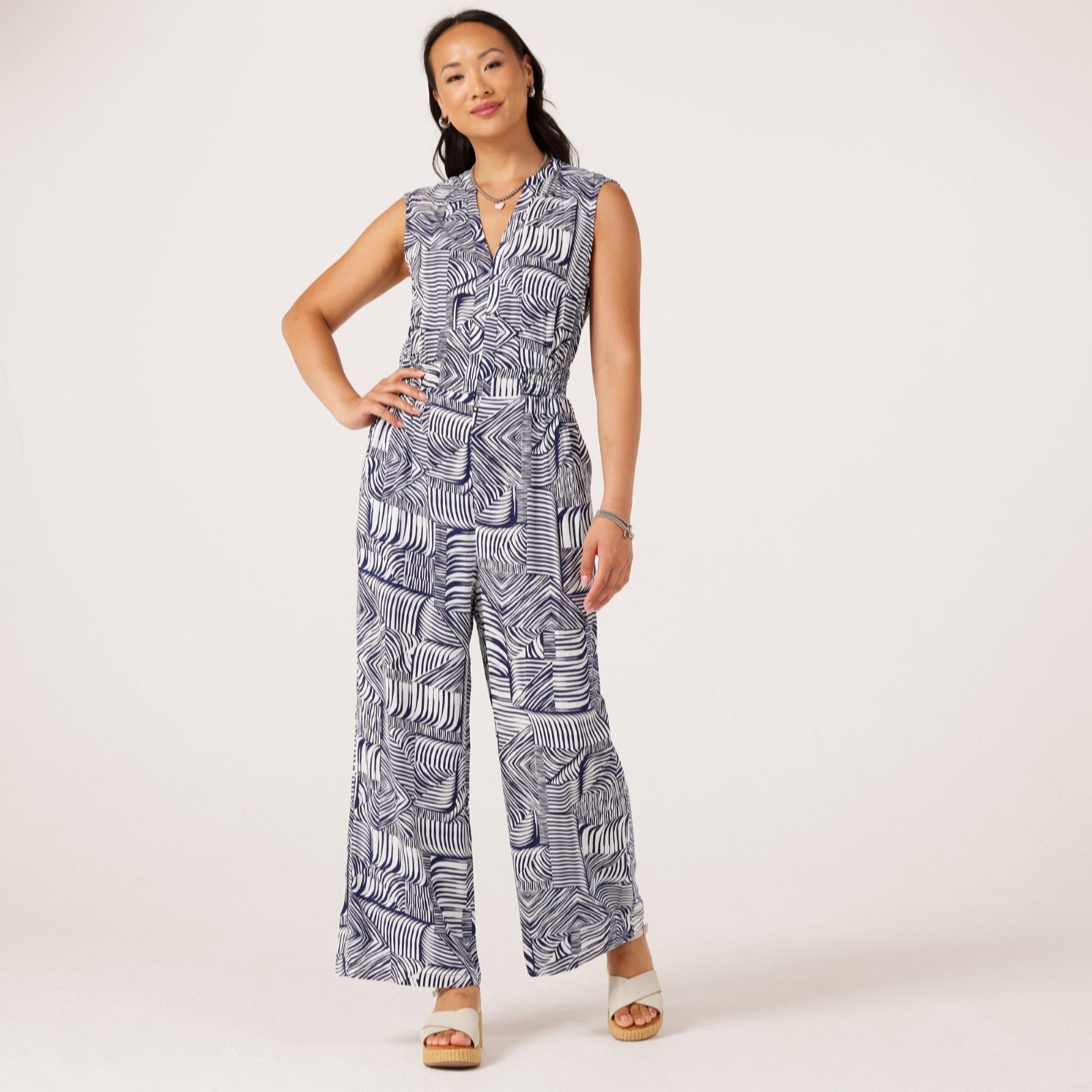 Ruth Langsford Zip through Print Jumpsuit Tall