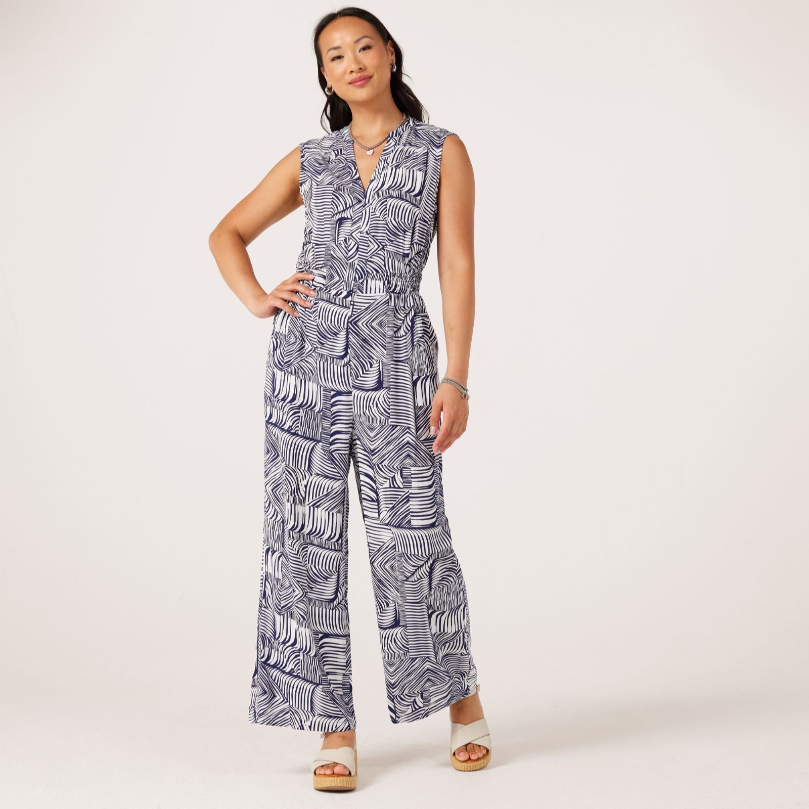 Ruth Langsford Zip through Print Jumpsuit Tall