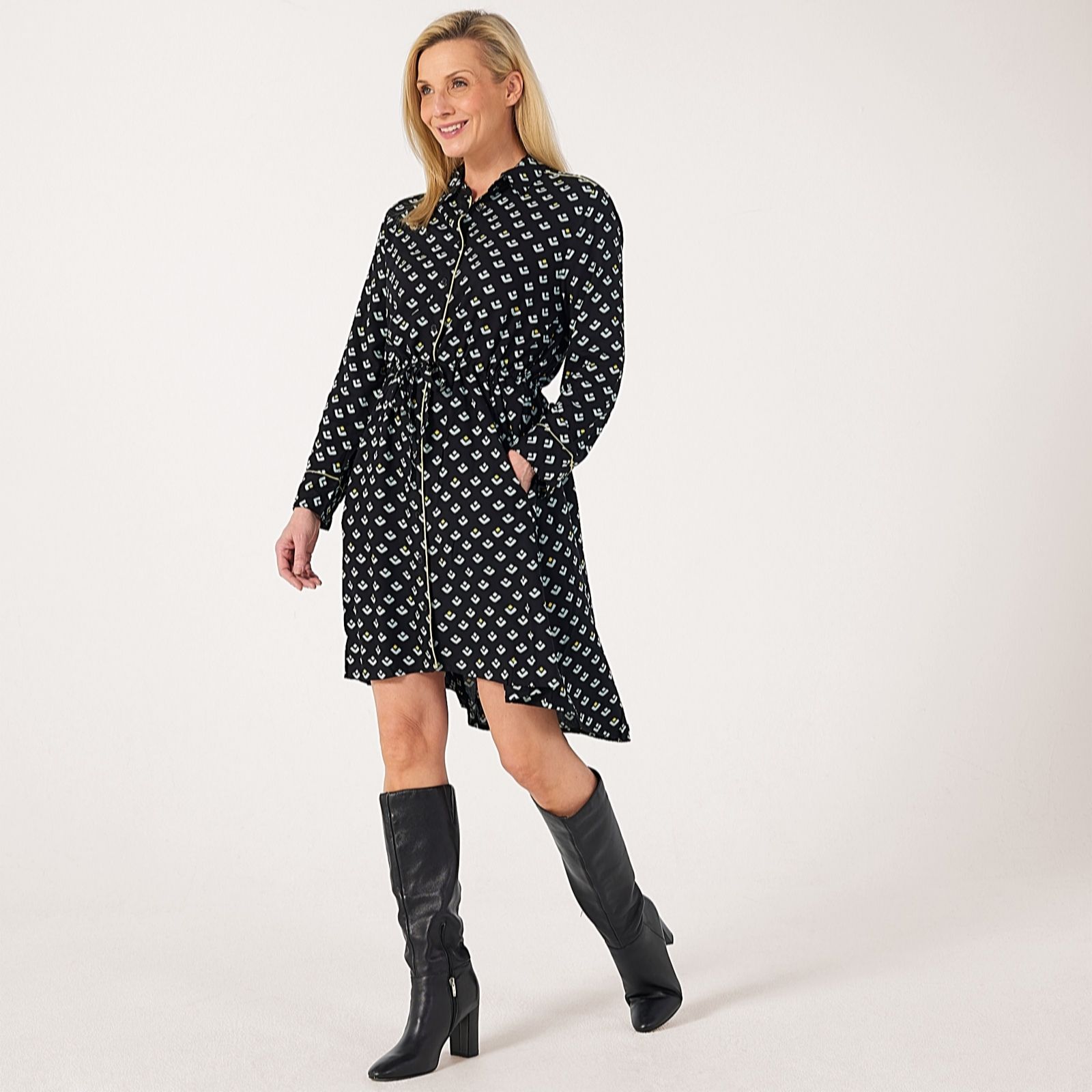 Masai Copenhagen Nysindra Classic Viscose Dress with Pipping Detail