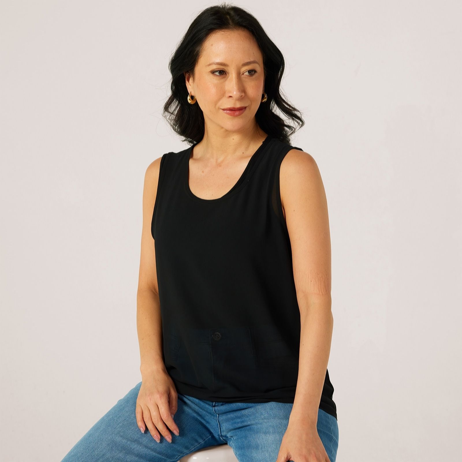 MarlaWynne Layers 2 Pack Chiffon & Viscose Sleeveless Tops