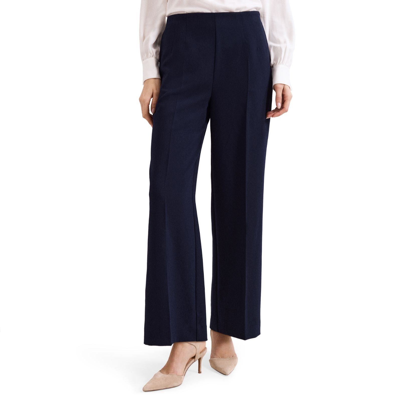 Phase Eight Aubrie Navy Crepe Trousers Petite