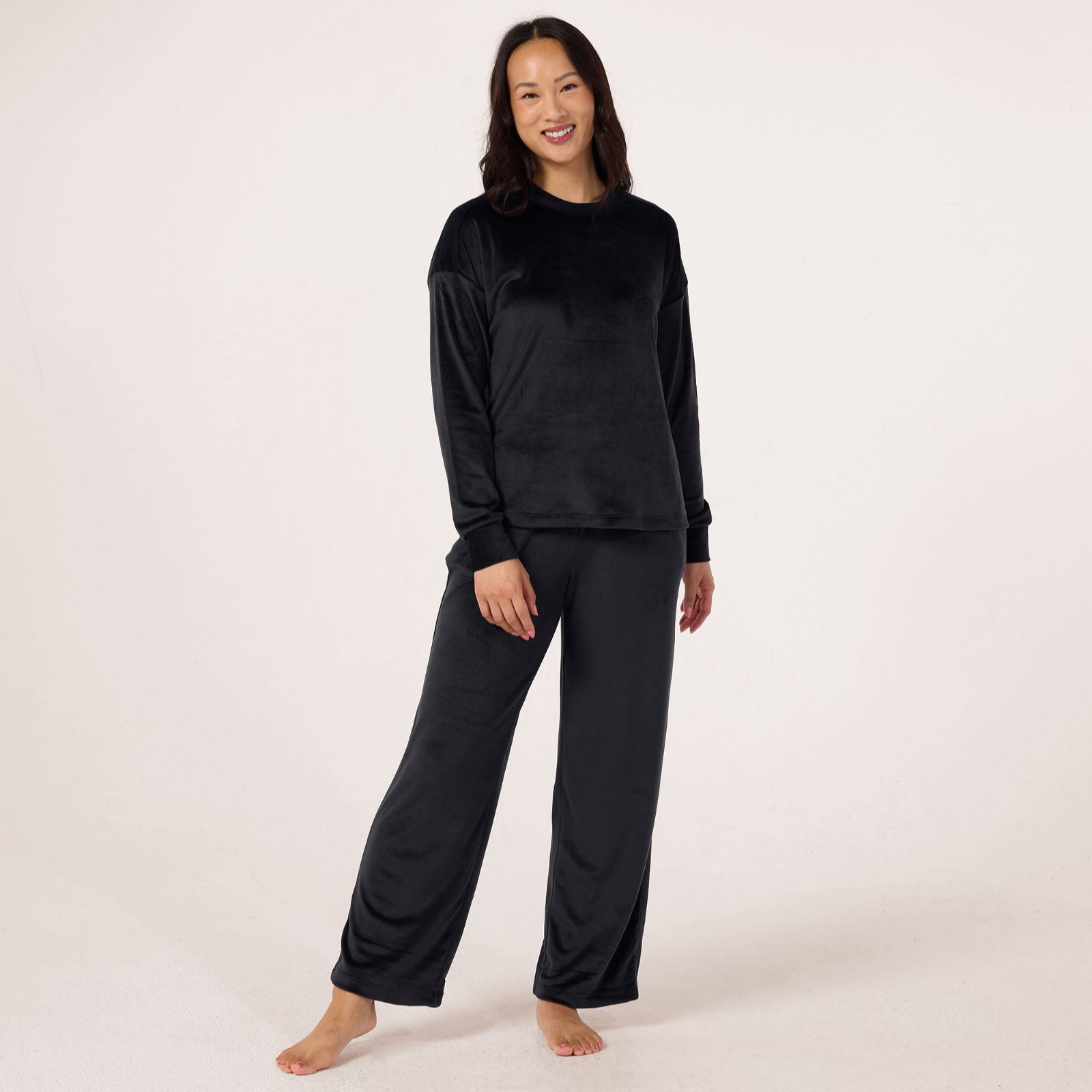 Carole Hochman Velour Pullover with Wide Leg Trousers Lounge Set