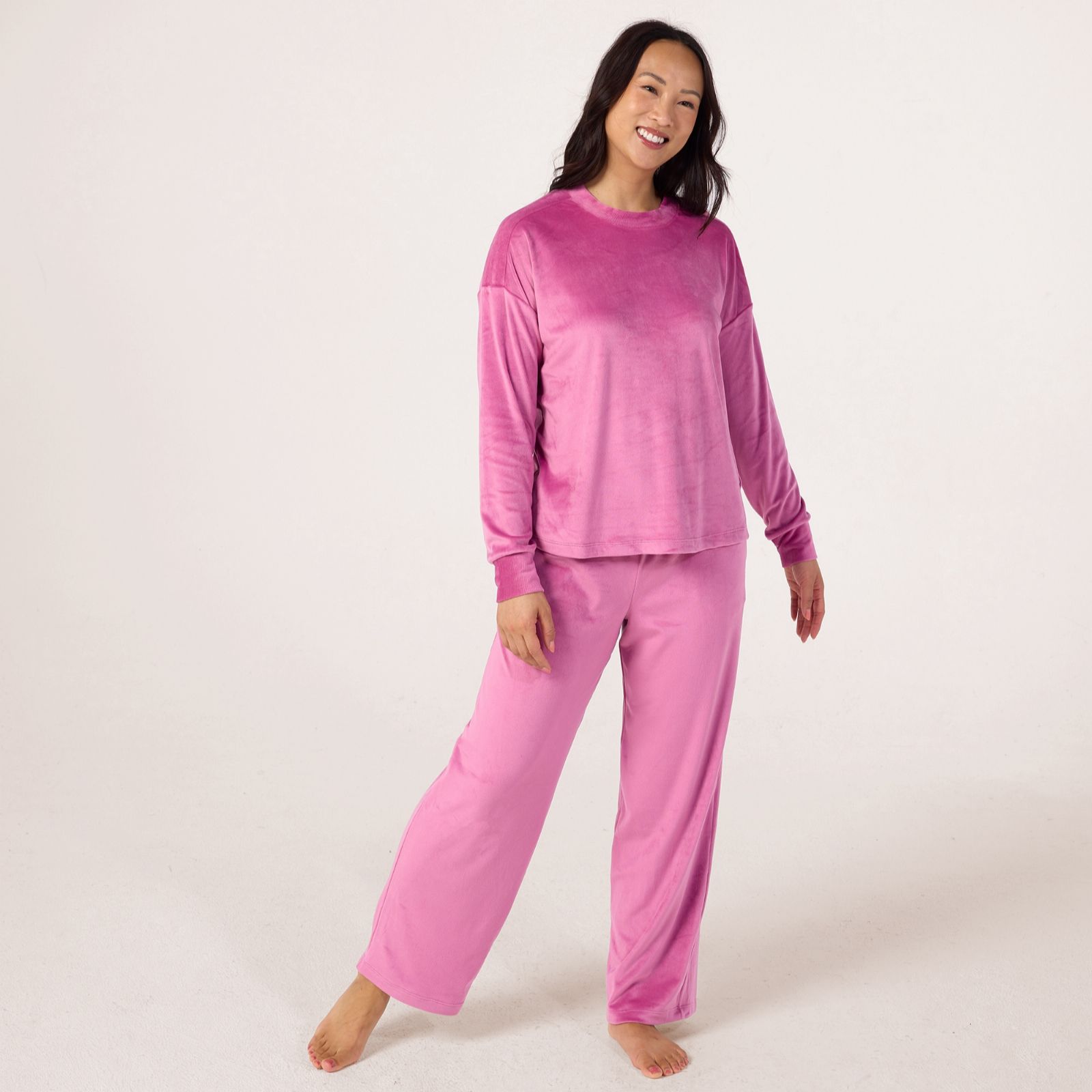 Carole Hochman Velour Pullover with Wide Leg Trousers Lounge Set