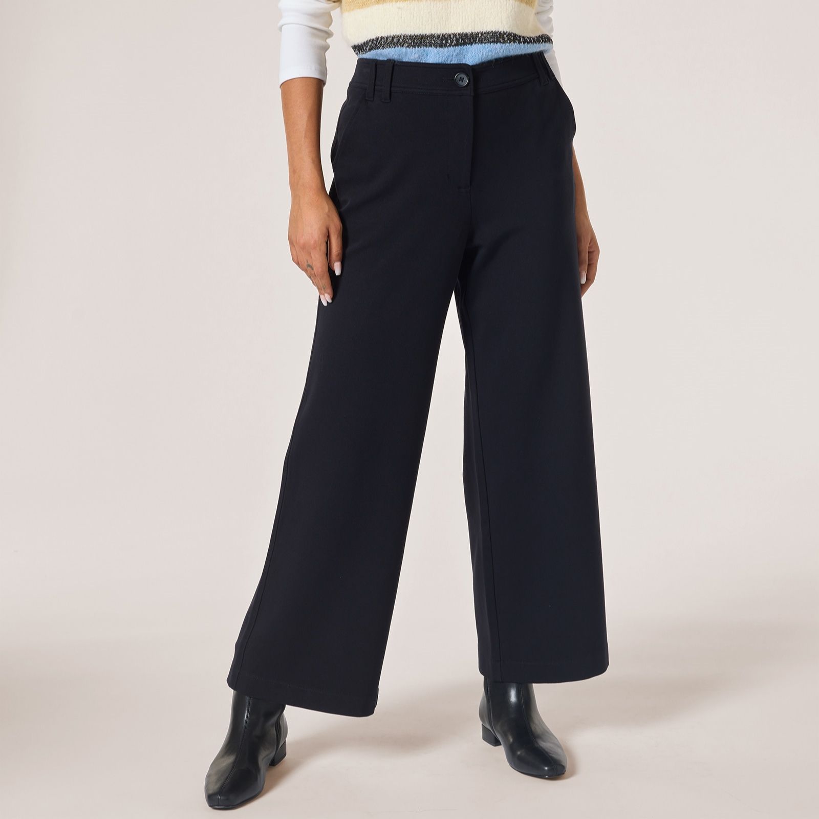 Ben de Lisi Stretch Twill Wide Leg Trouser Petite