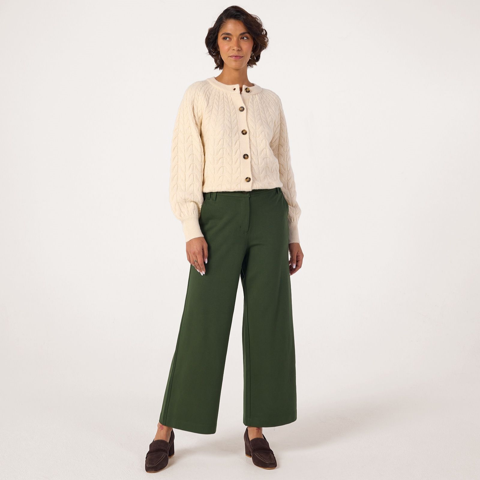 Ben de Lisi Stretch Twill Wide Leg Trouser Petite
