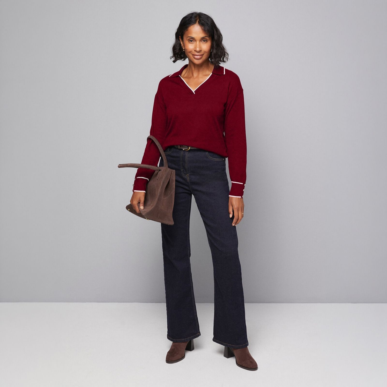 Wallis Tipped Collar Jumper