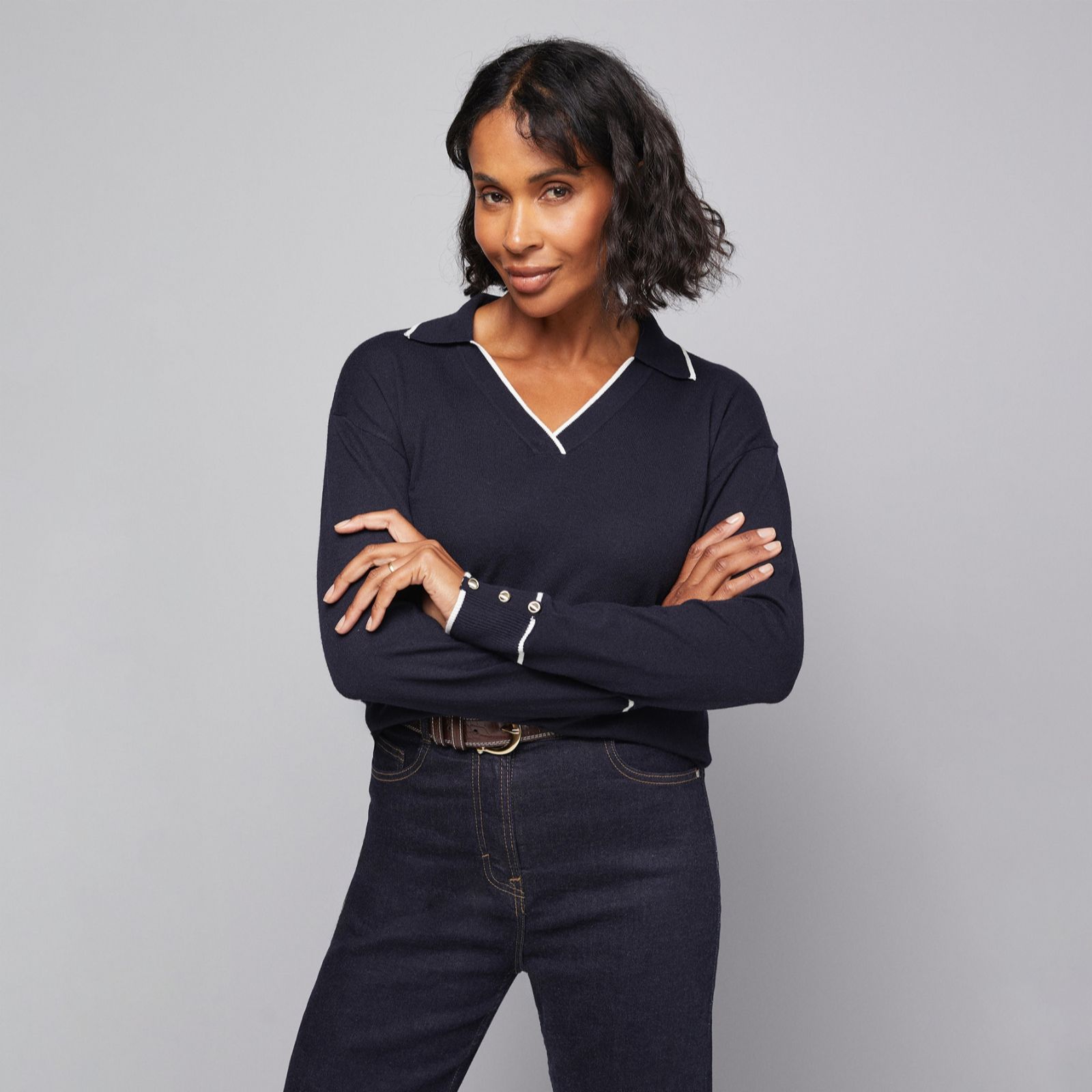 Wallis Tipped Collar Jumper