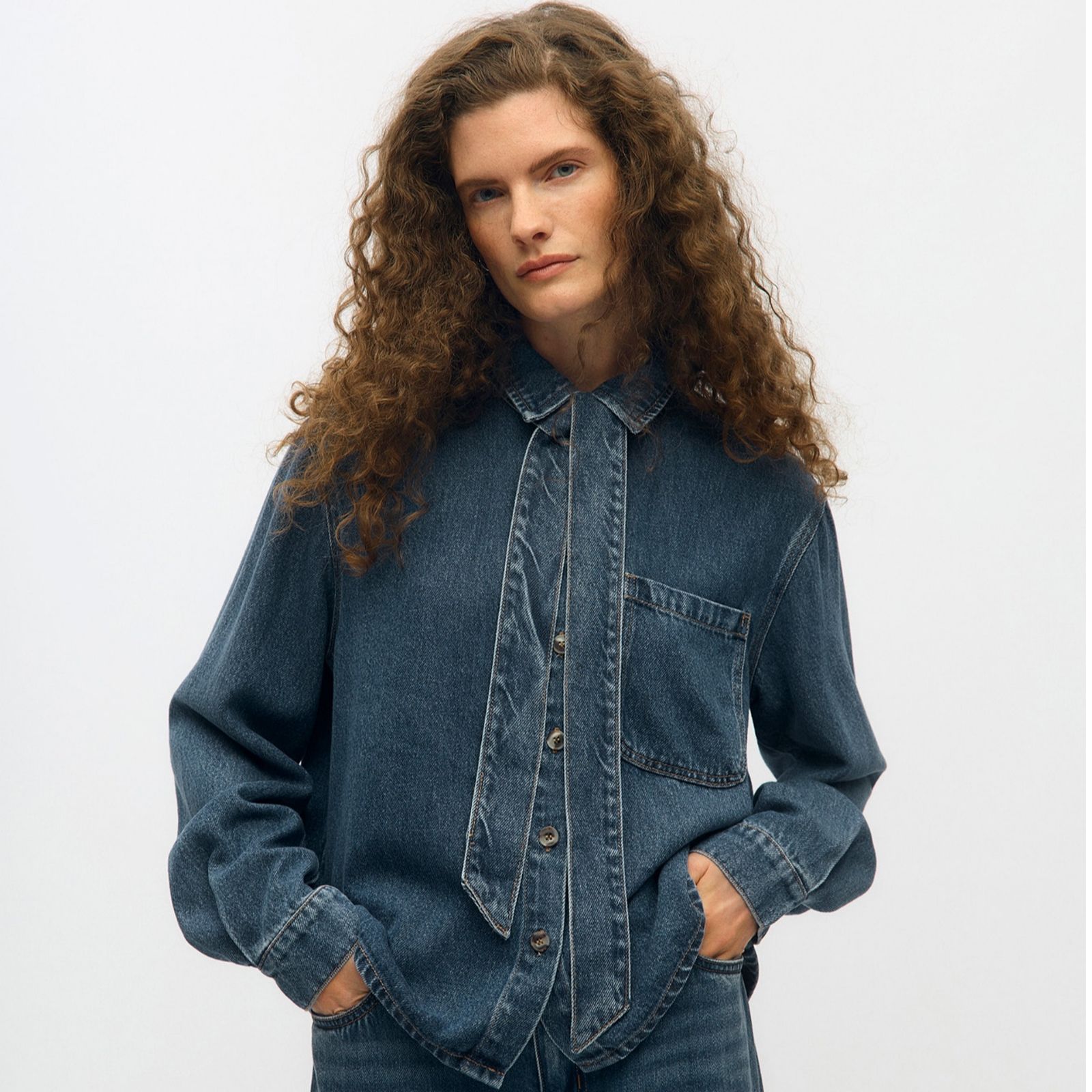 Object Rosie Tie Denim Shirt