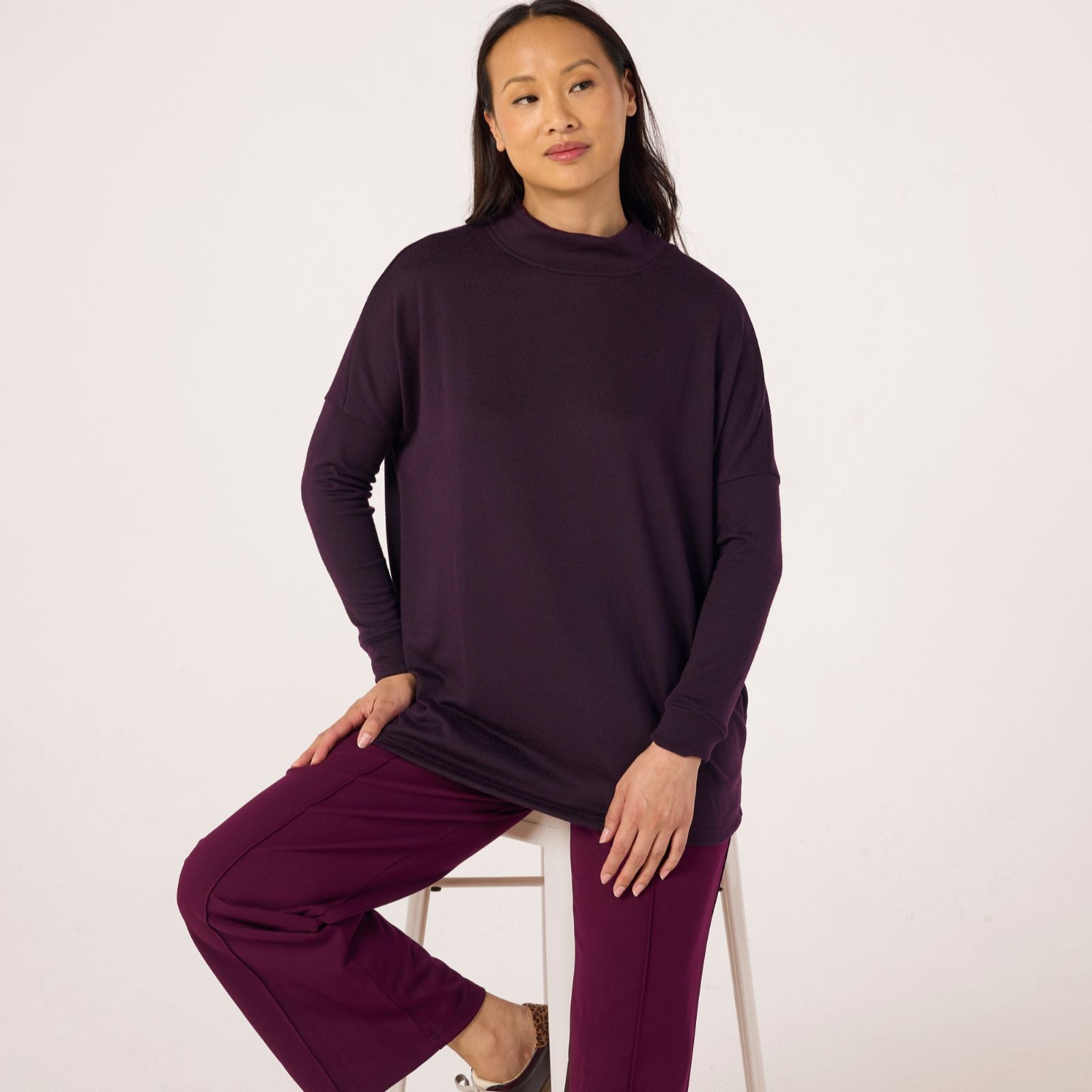 Kim & Co Soft Touch Long Sleeve High Neck Tunic