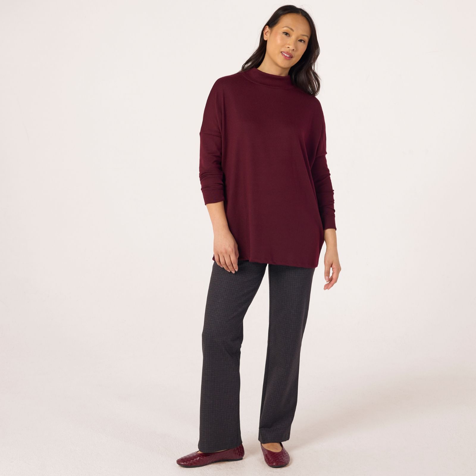 Kim & Co Soft Touch Long Sleeve High Neck Tunic