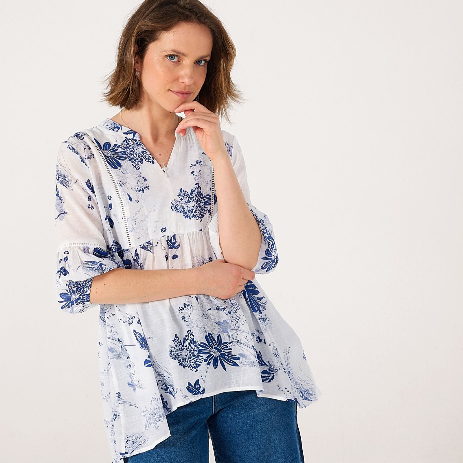 Izabel London Hi Low Hem Printed Tunic