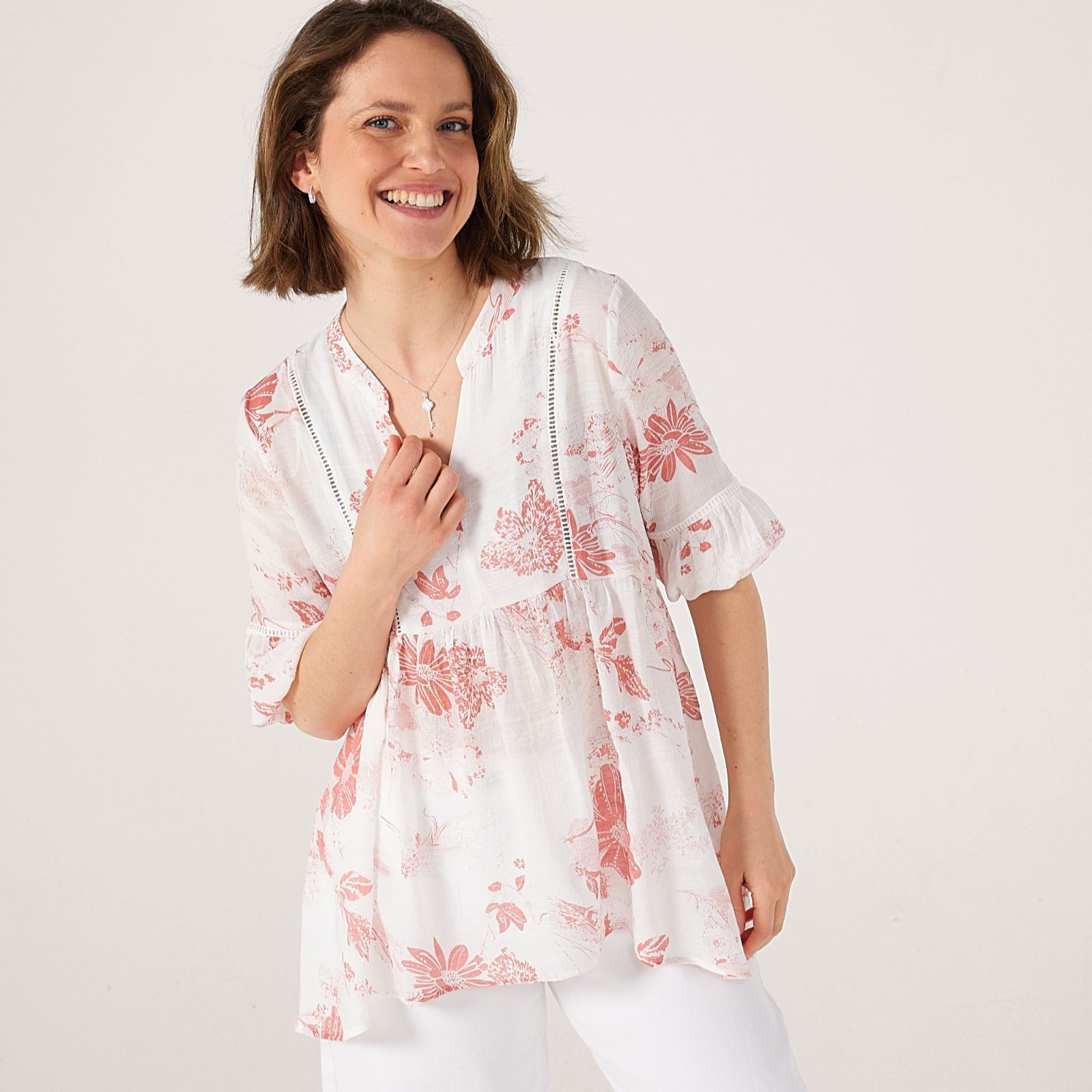 Izabel London Hi Low Hem Printed Tunic