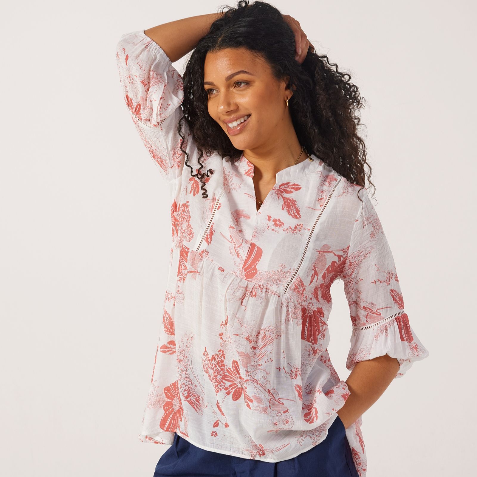 Izabel London Hi Low Hem Printed Tunic
