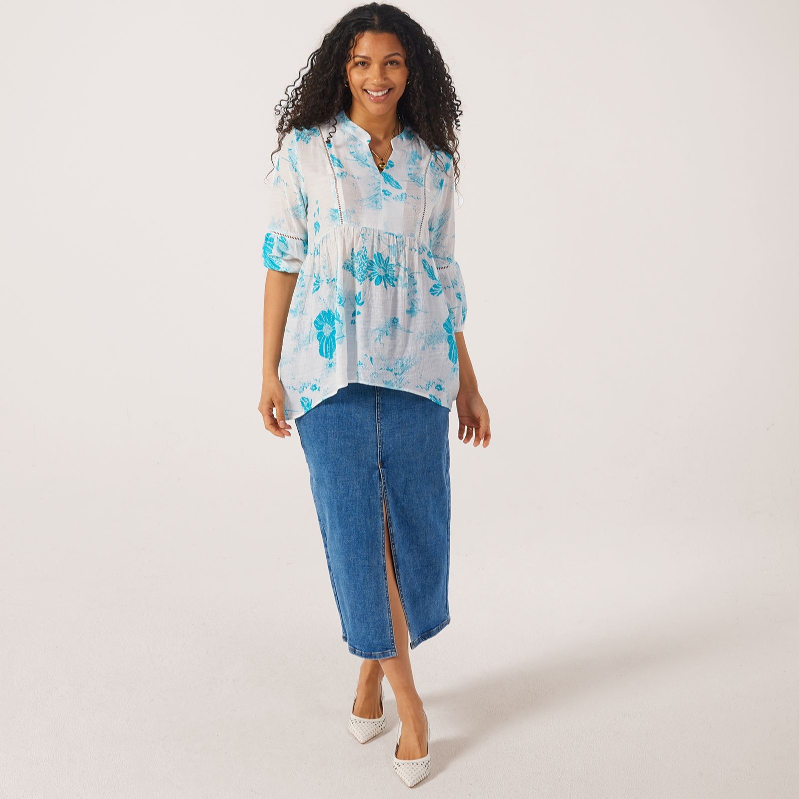 Izabel London Hi Low Hem Printed Tunic
