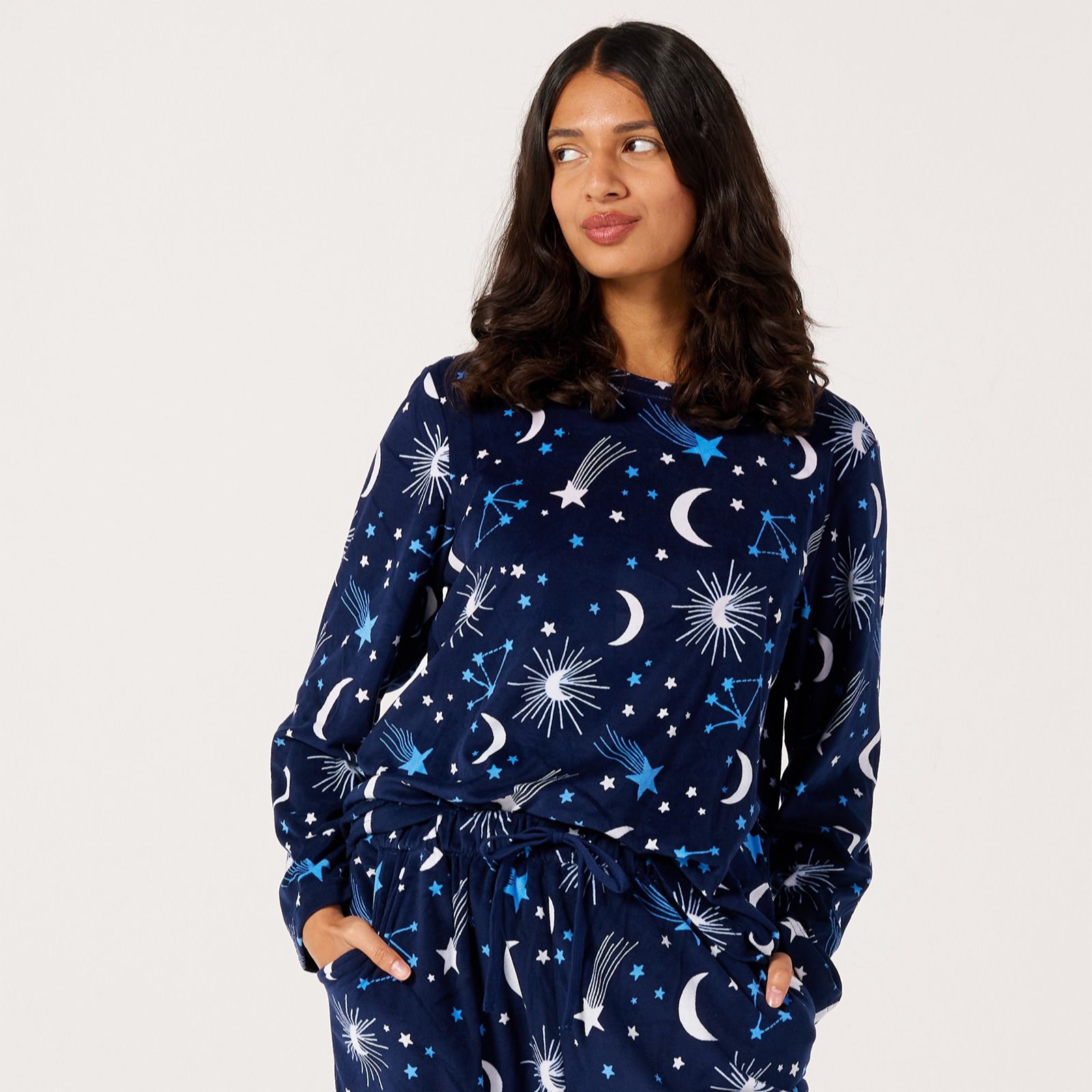 Cozee Home Glossy Fleece PJ Set