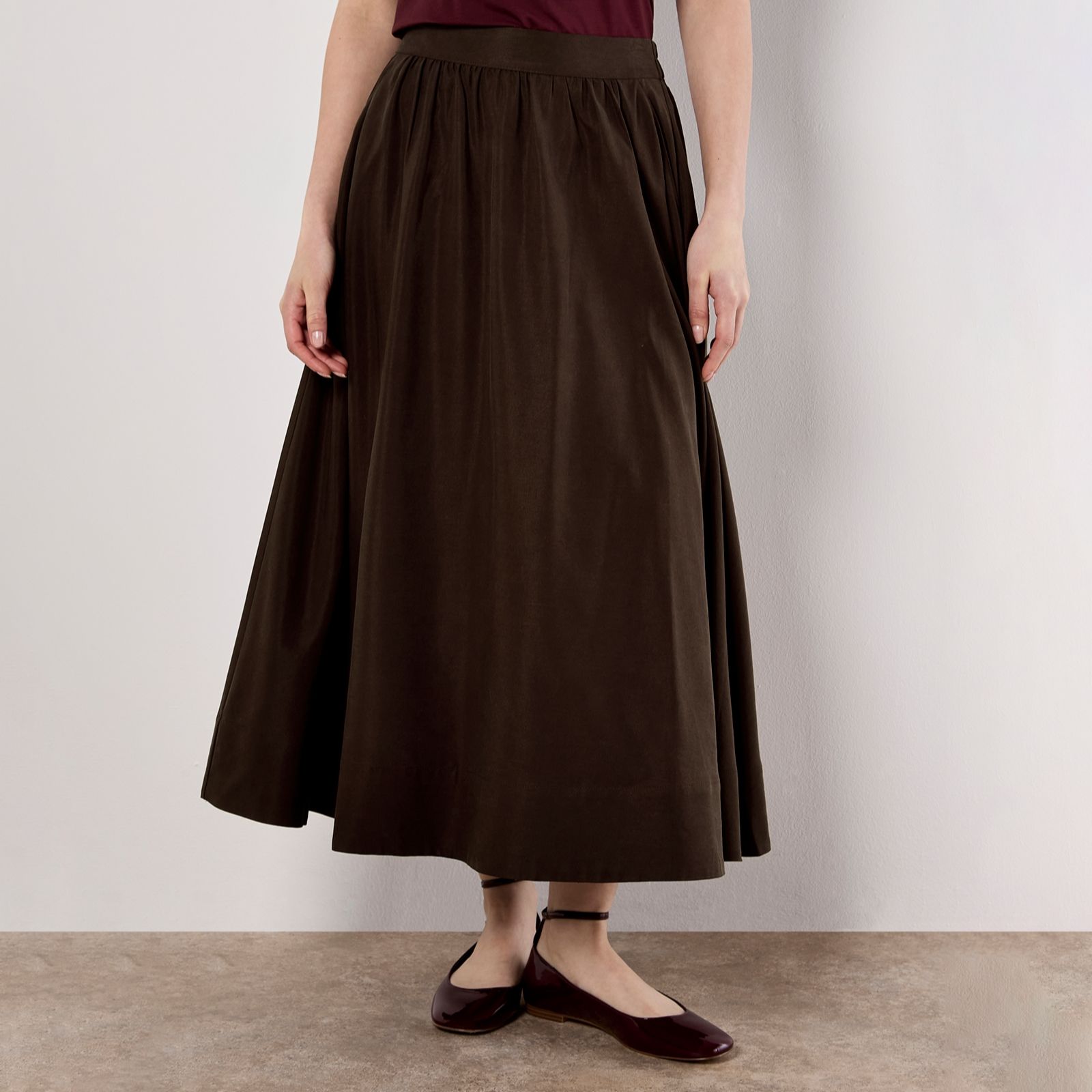 Apricot A Line Midaxi Peachy Slub Skirt