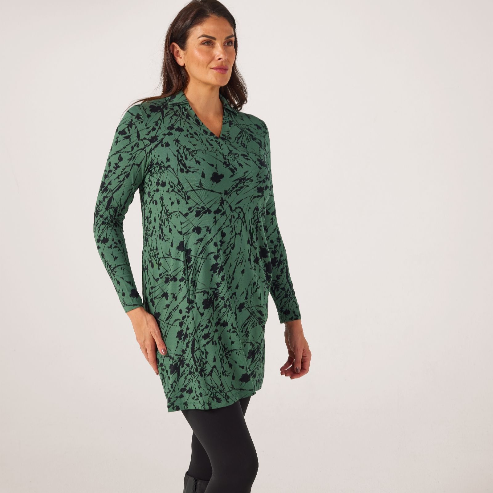 Masai Copenhagen Gavora Printed Jersey V Neck Tunic