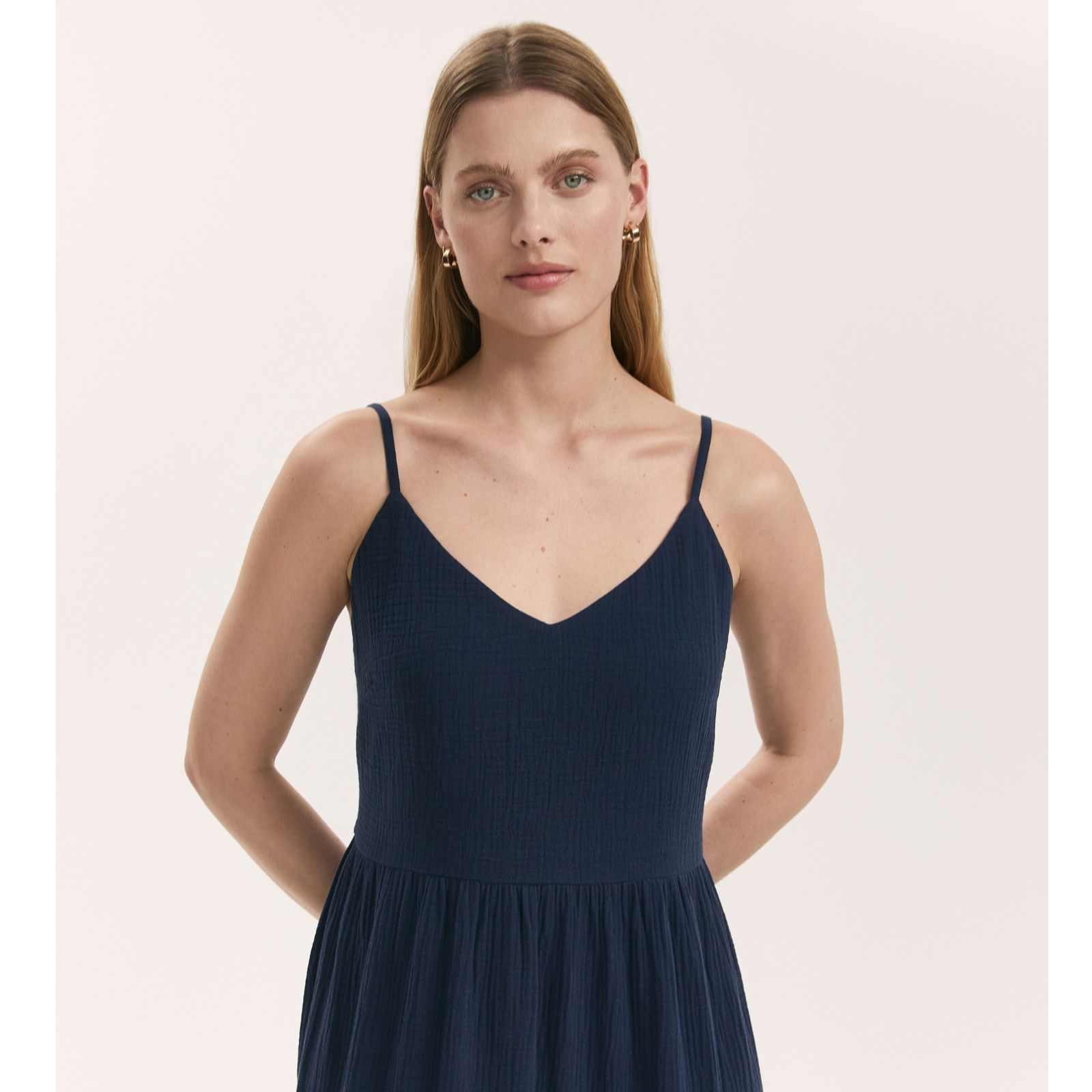 Finery London Emmie 100% Cotton Double Gauze Tiered Dress