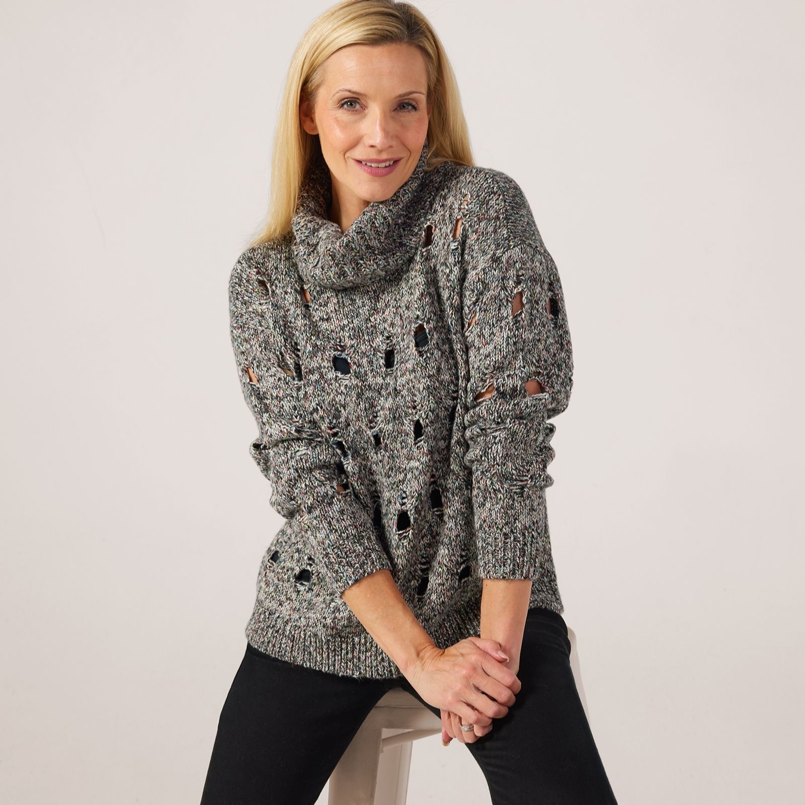 MarlaWynne Layers Marled Open Stitch Jumper