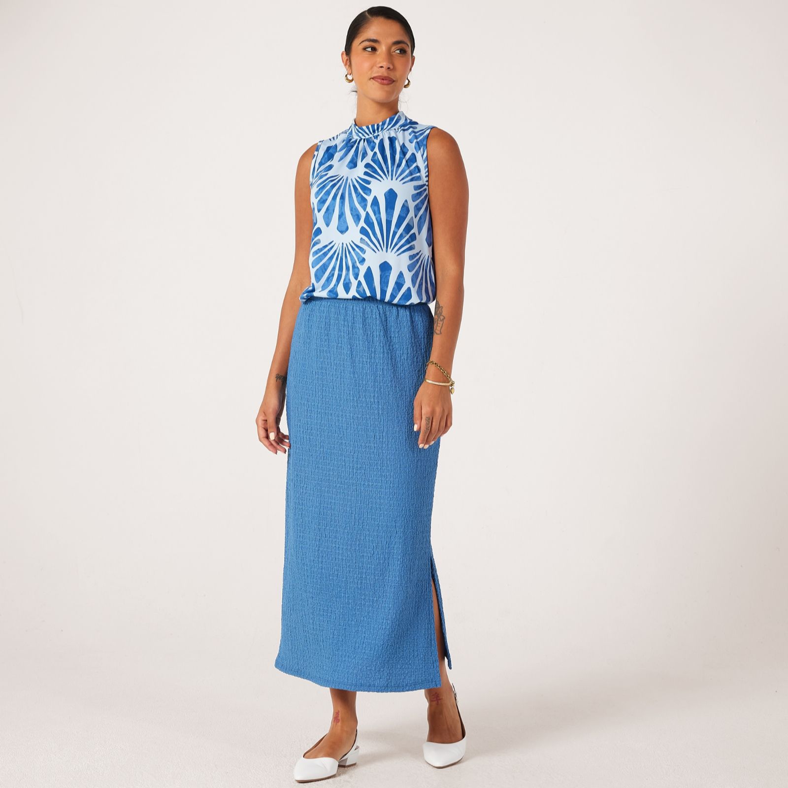Kim & Co Mini Pop Long Skirt With Slit
