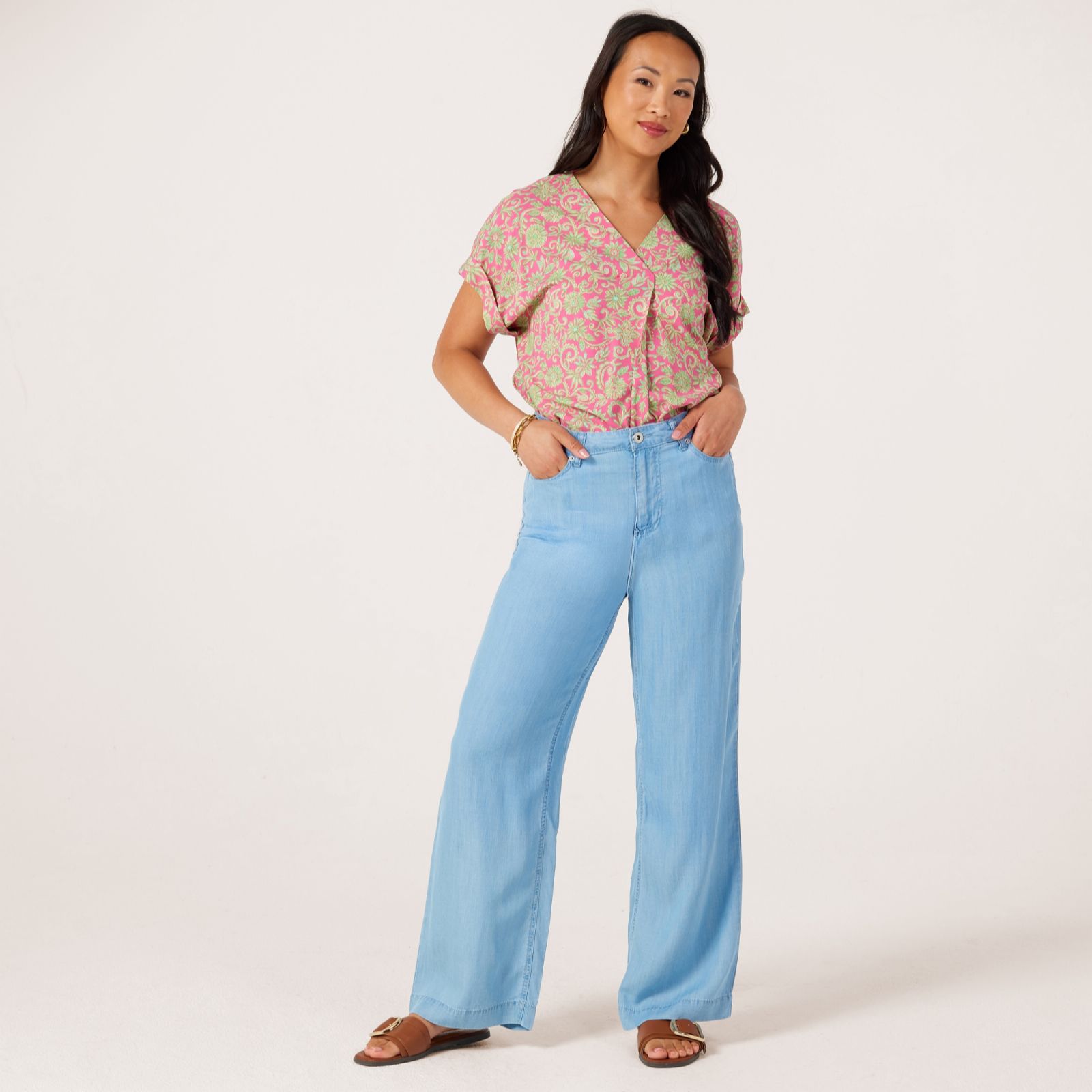Ruth Langsford Lyocell Wide Leg Trousers Petite