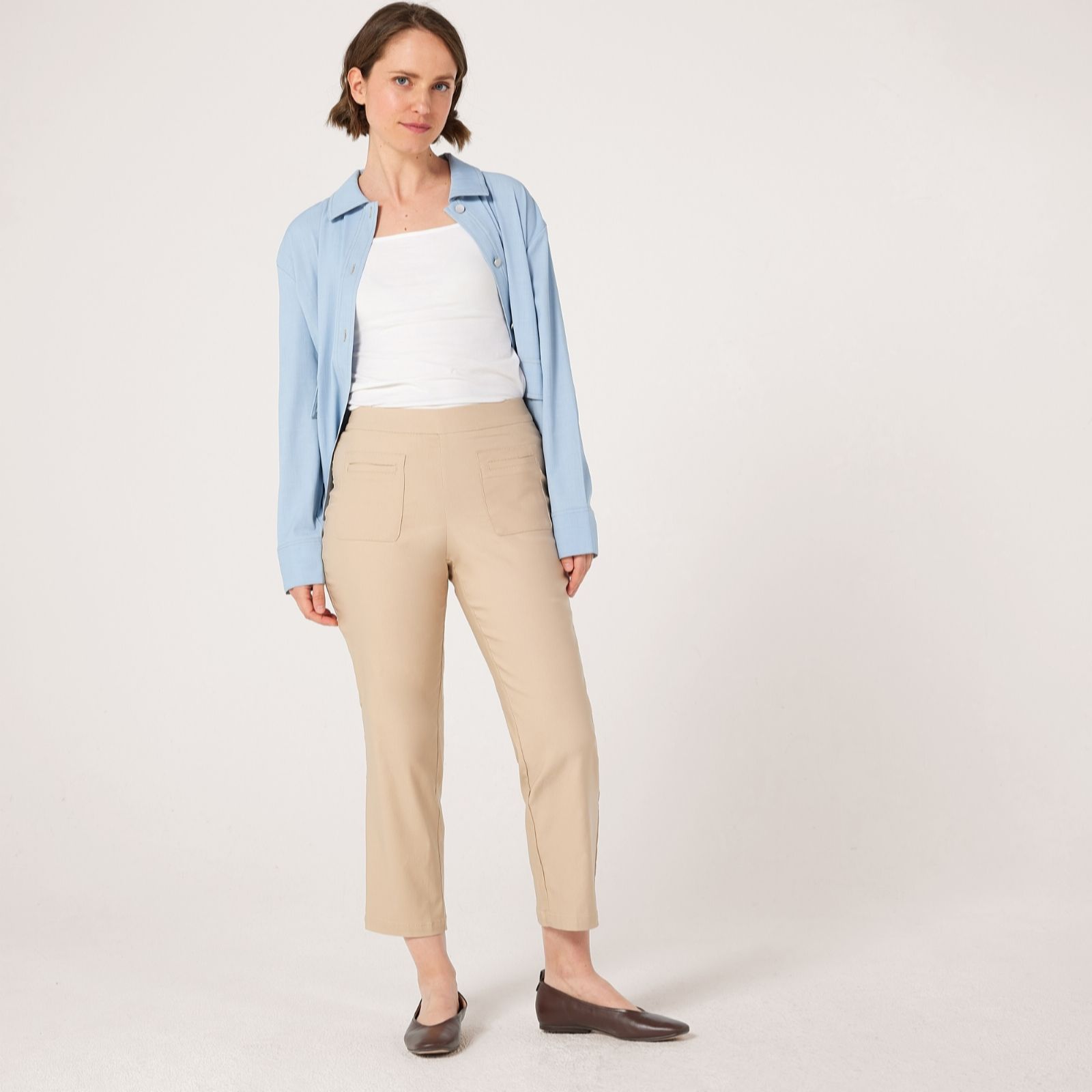 MarlaWynne Collection Straight Leg Cropped Trousers