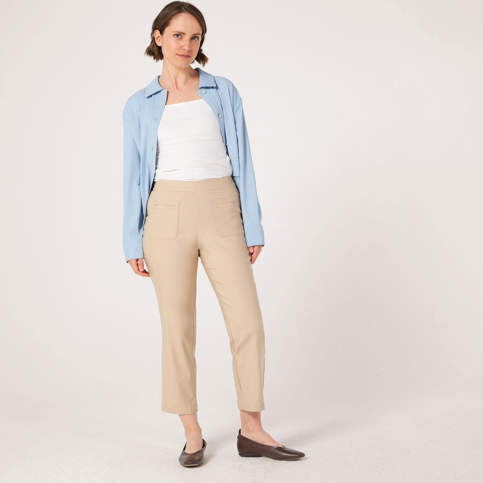 MarlaWynne Collection Straight Leg Cropped Trousers