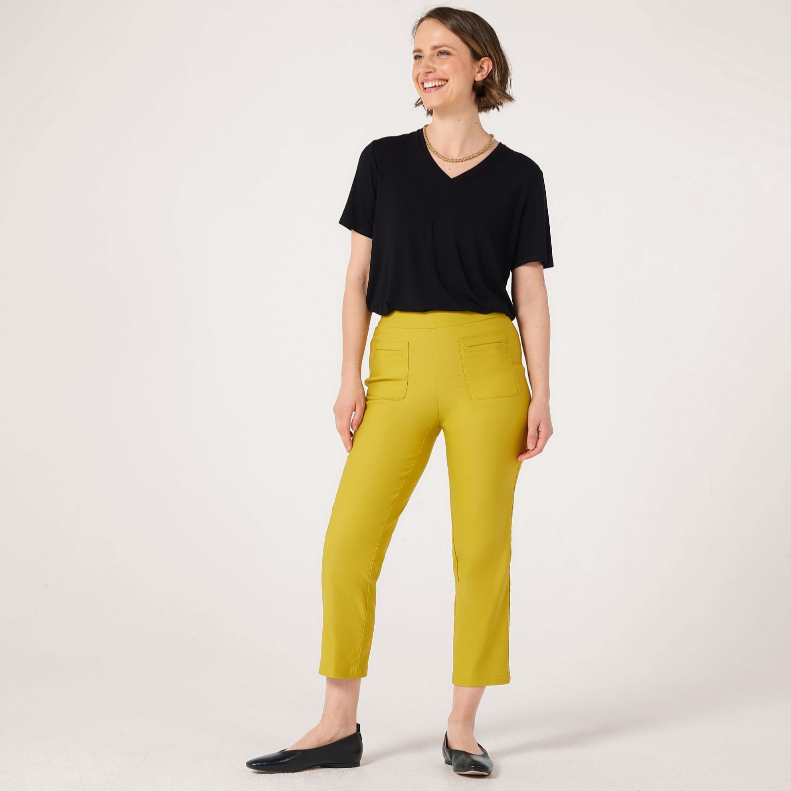 MarlaWynne Collection Straight Leg Cropped Trousers