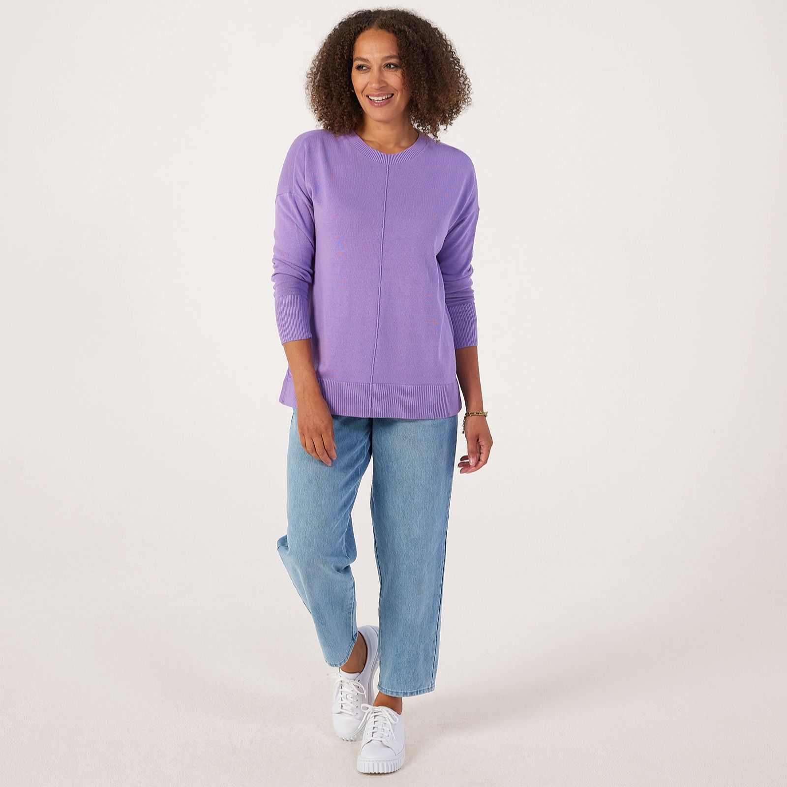 Denim & Co Crew Neck Drop Shoulder Jumper
