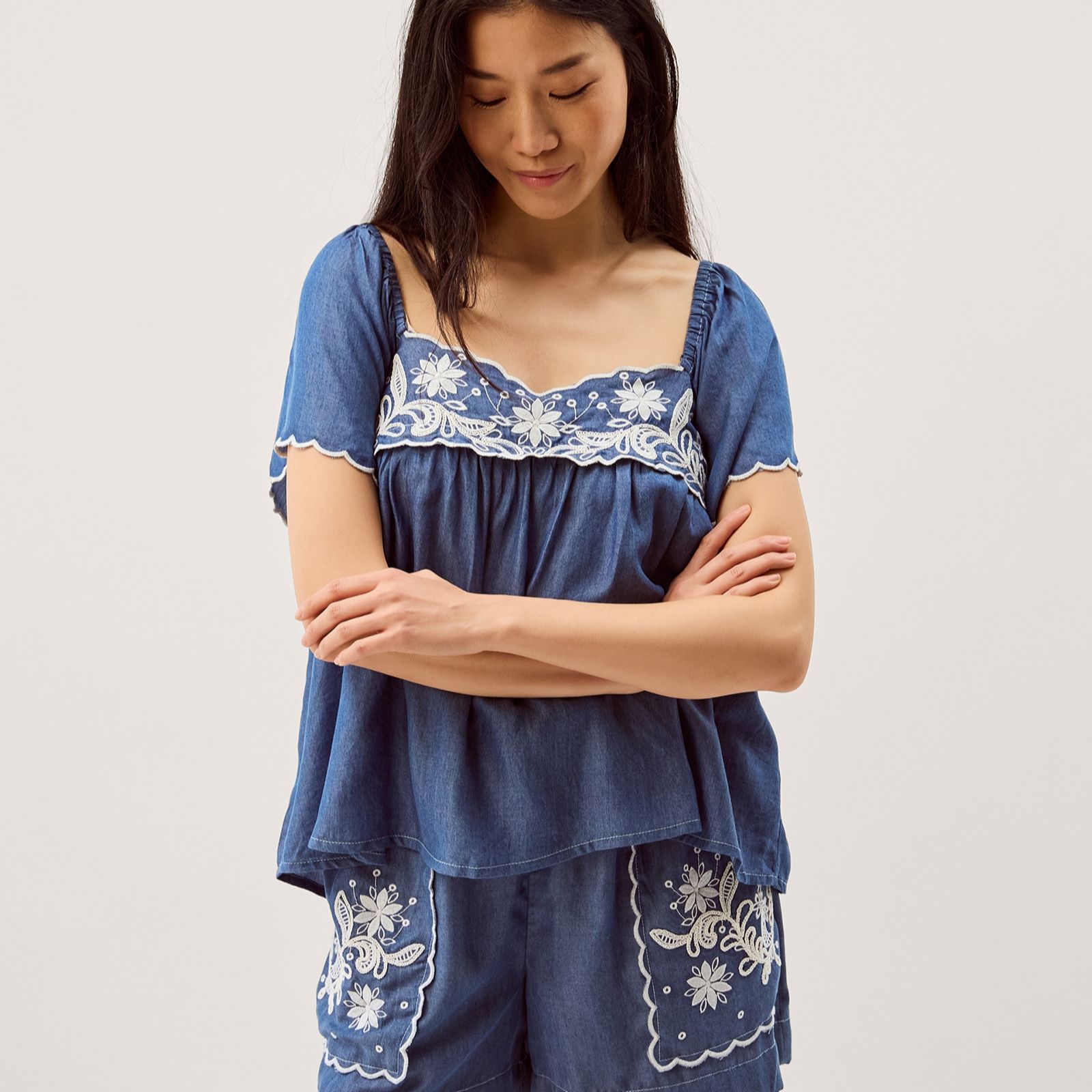 Monsoon Isla Embroidered Top