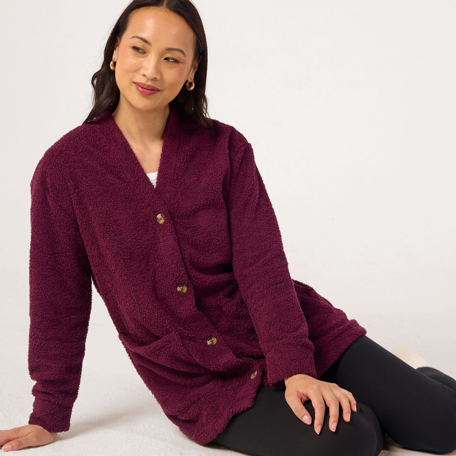 Carole Hochman Chenille Fleece Cardigan