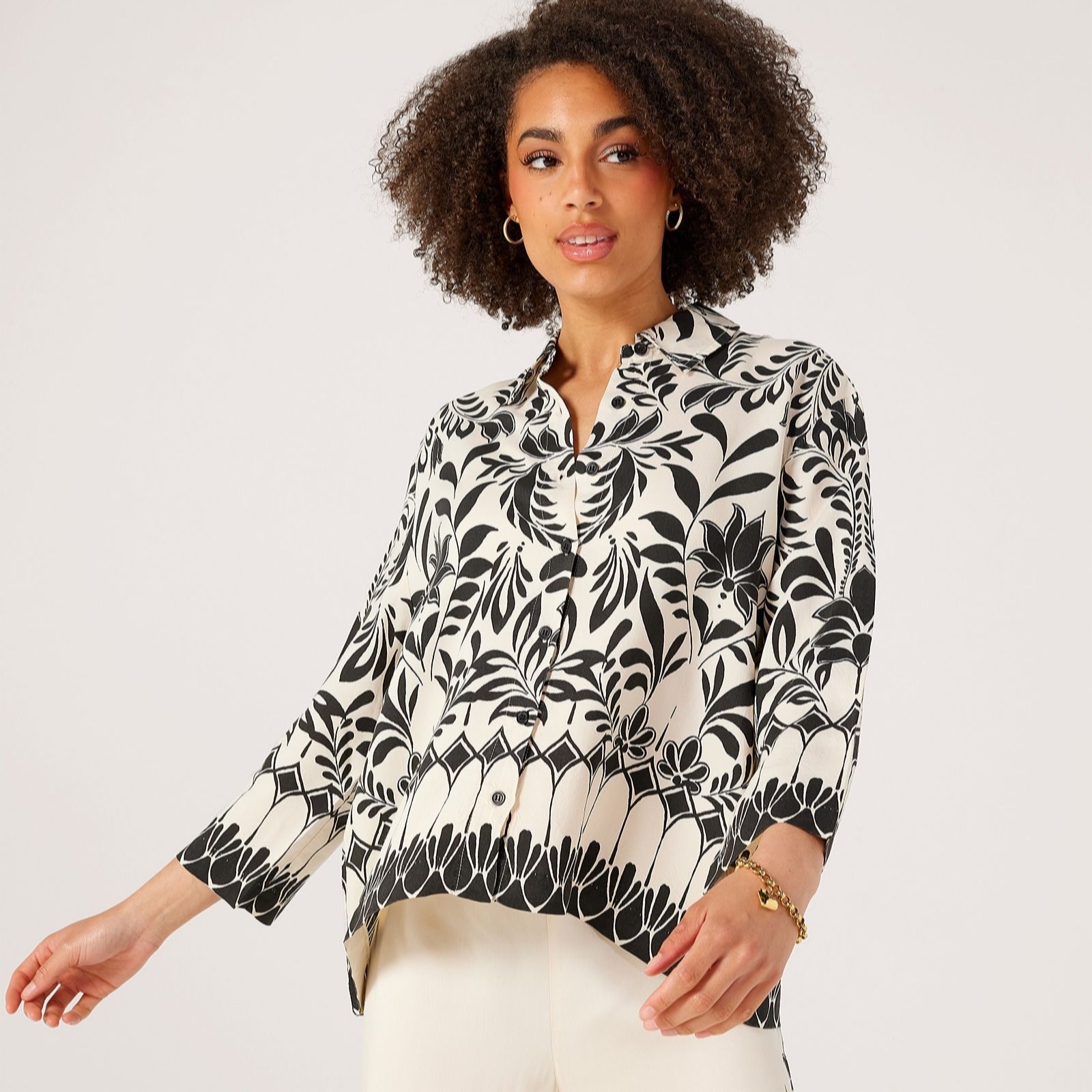 Masai Copenhagen Isolde 100% Viscose Printed Soft Twill Shirt Top