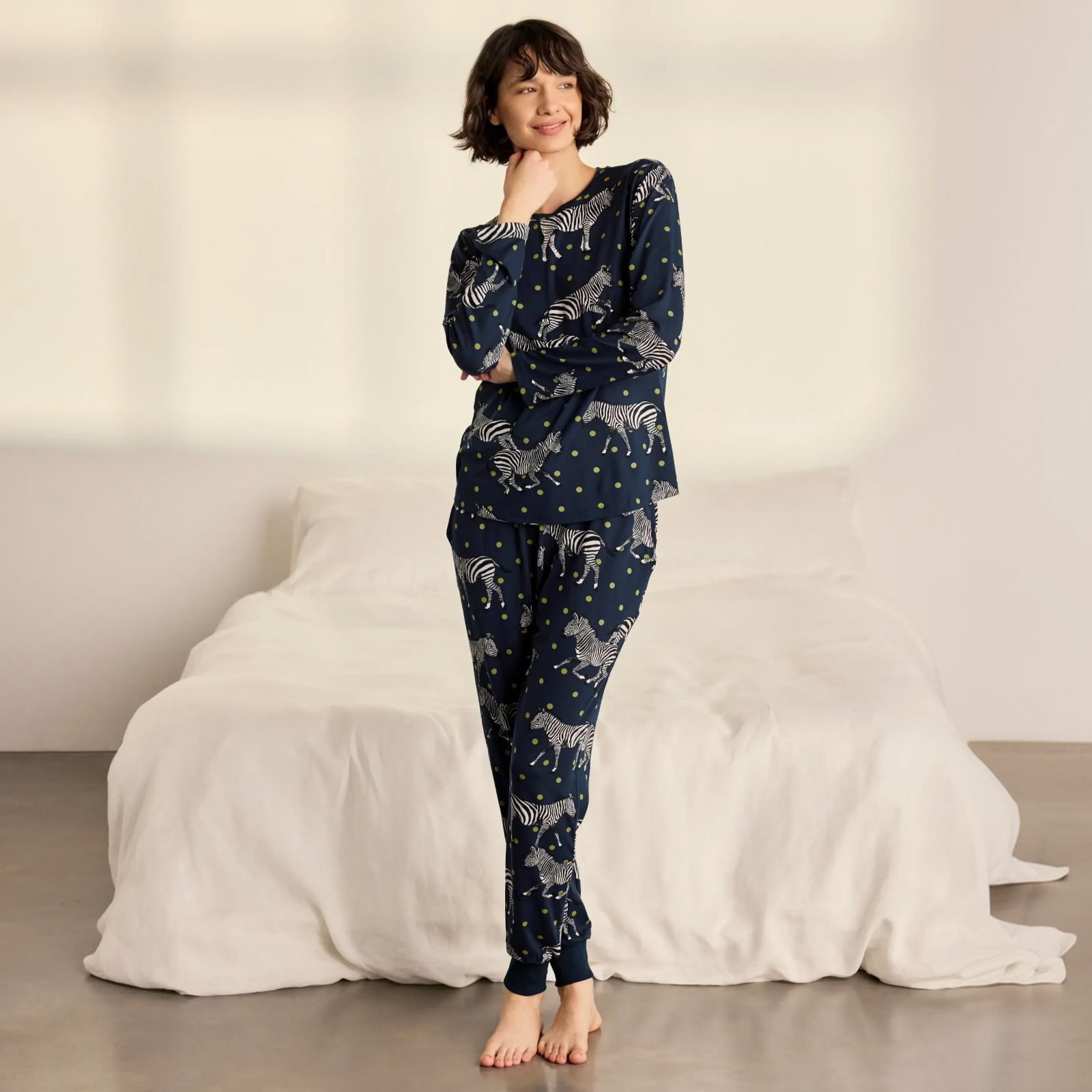 Chelsea Peers Poly Crew Long PJ Set