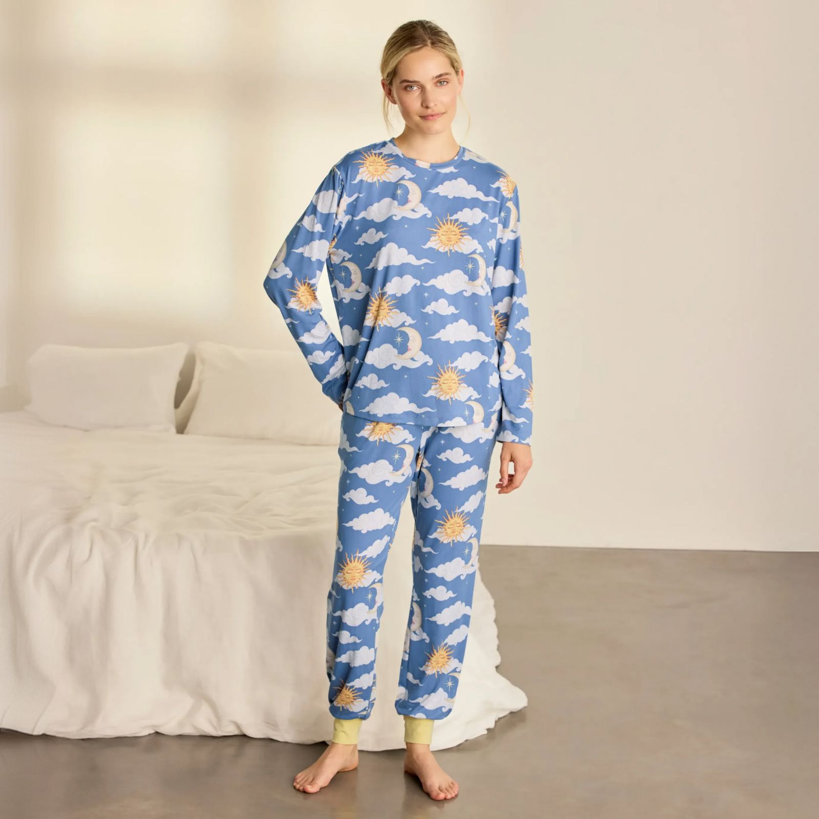 Chelsea Peers Poly Crew Long PJ Set