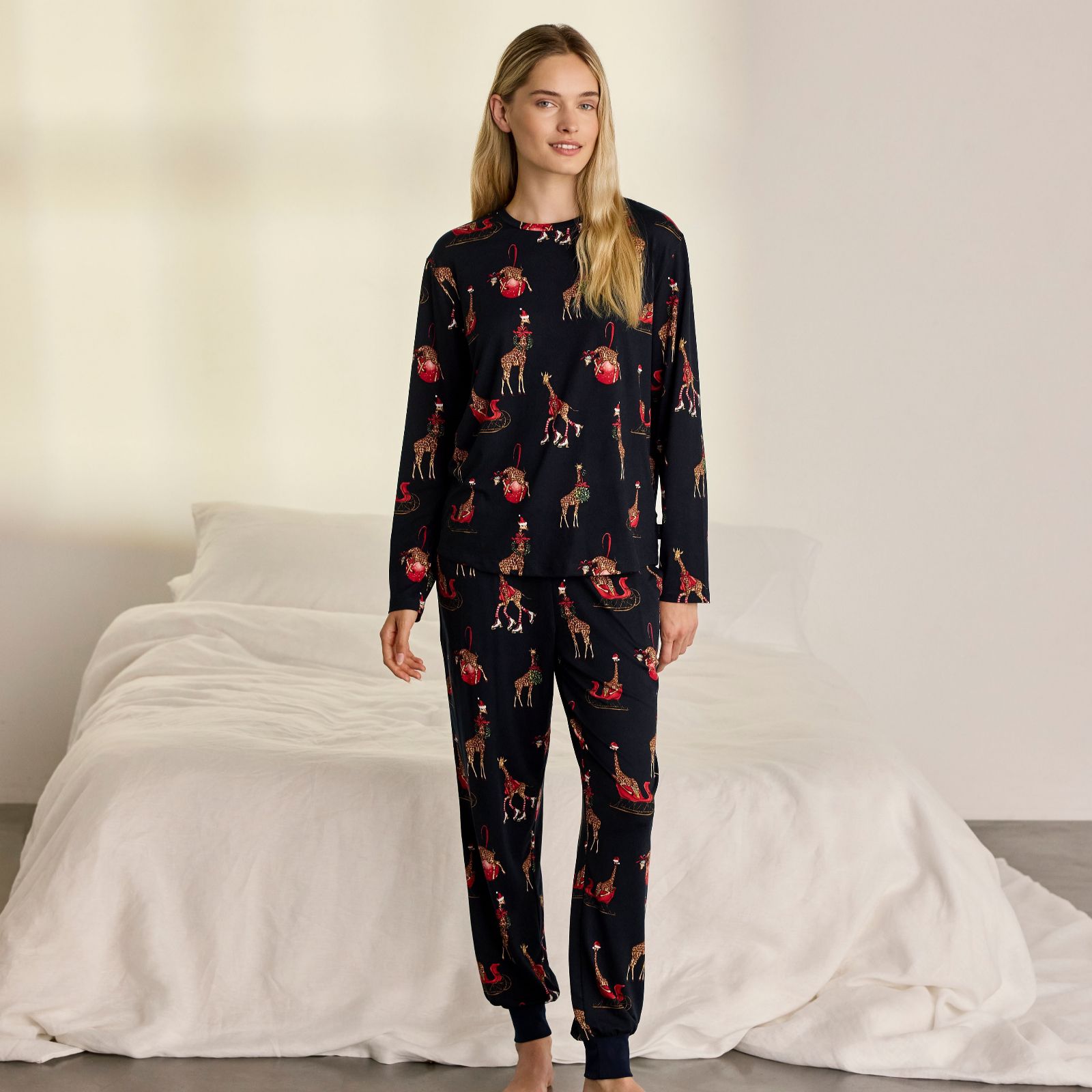 Chelsea Peers Poly Crew Long PJ Set