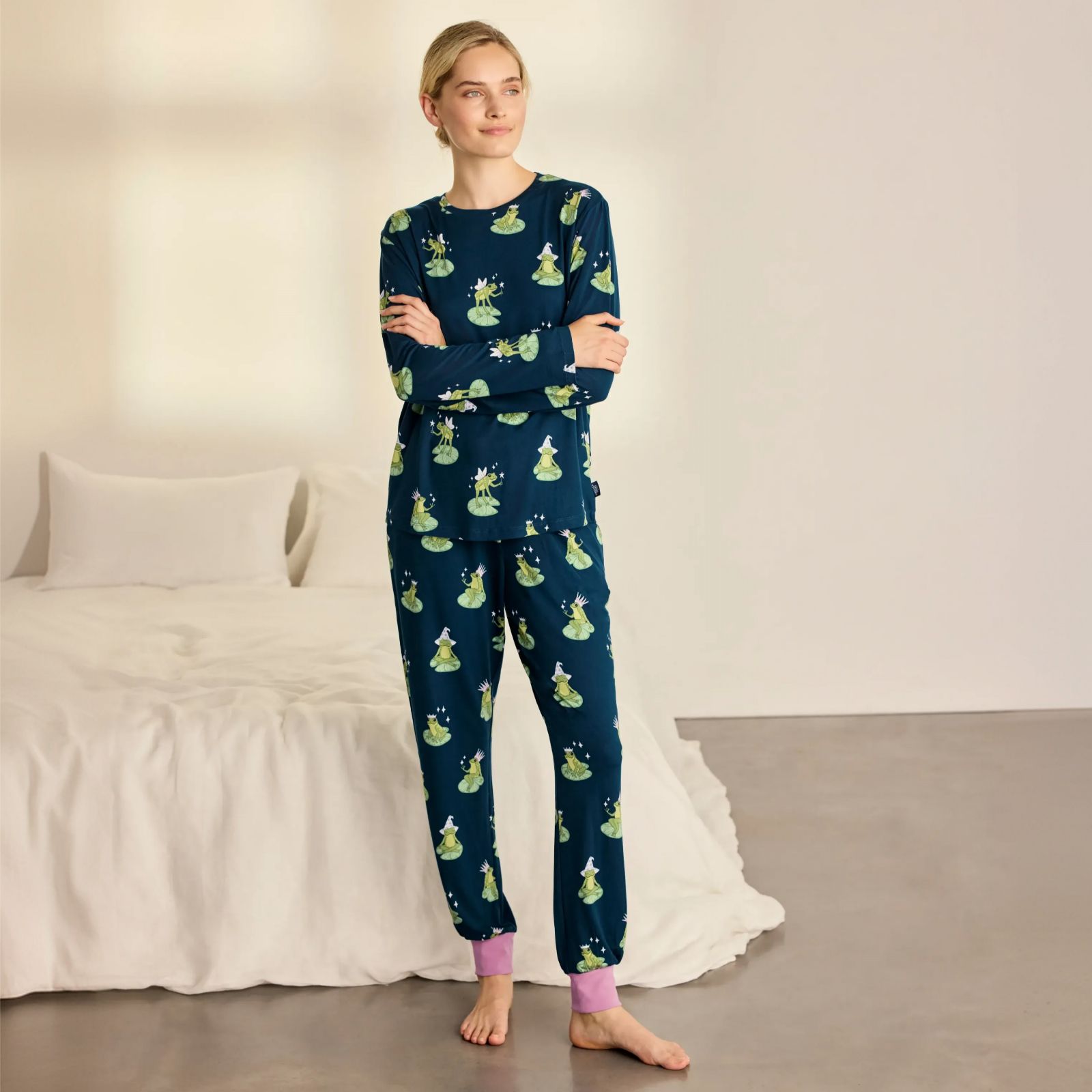 Chelsea Peers Poly Crew Long PJ Set
