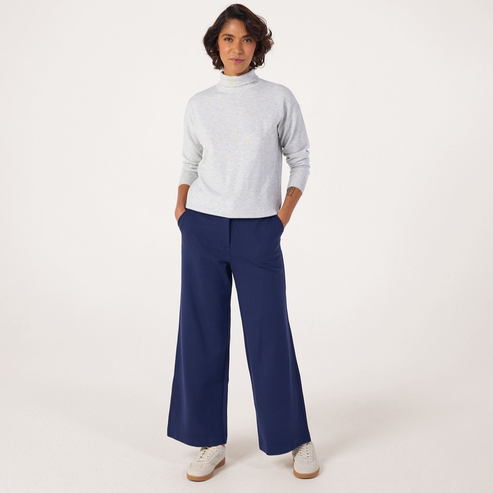 Ben de Lisi Stretch Twill Wide Leg Trouser Standard