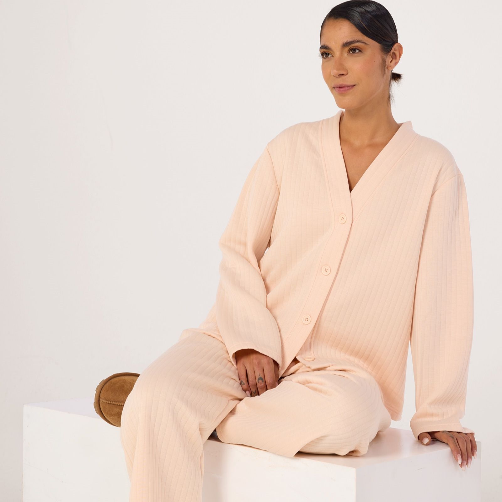 Wide Rib Cardigan Lounge Set