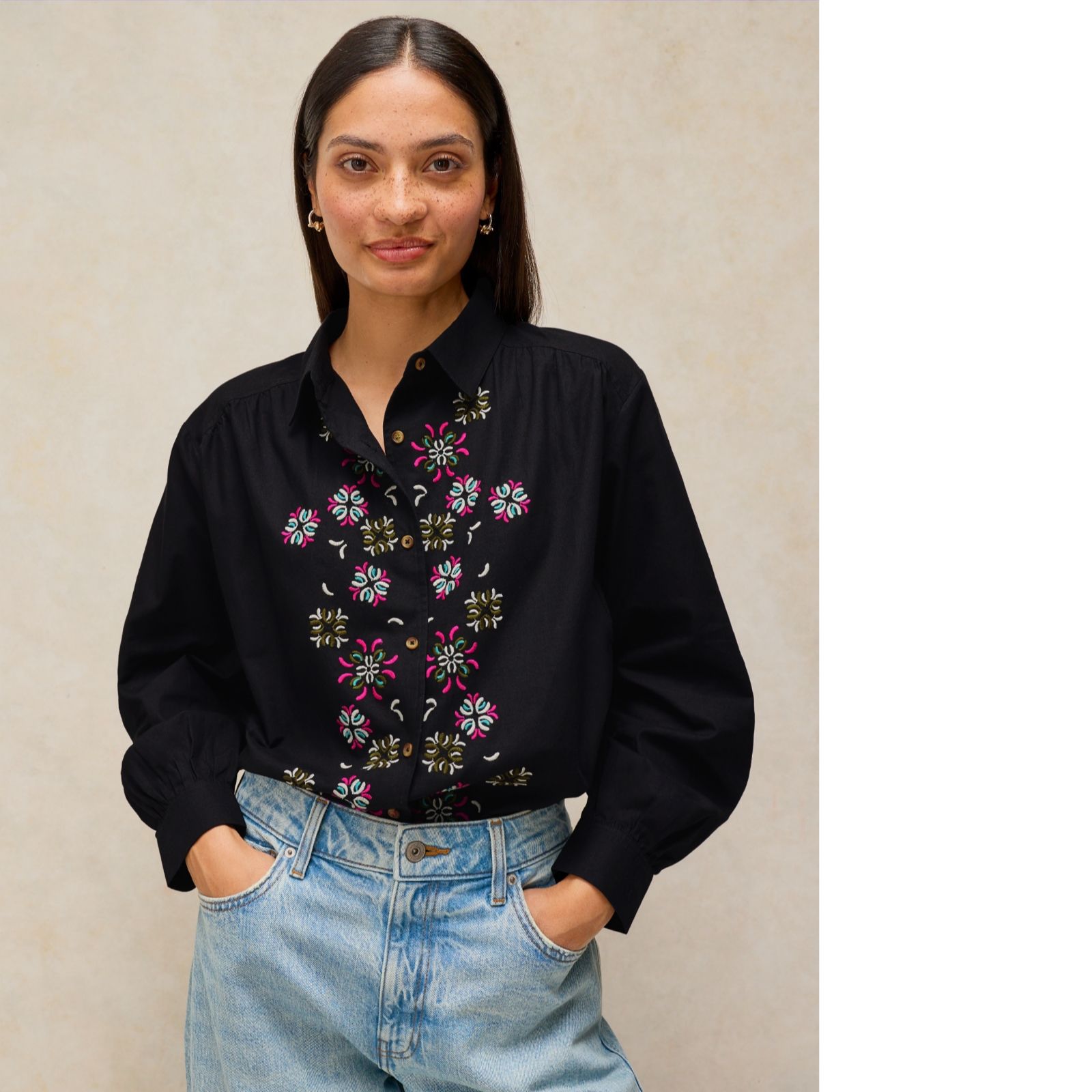 White Stuff Lena Embroidered Shirt