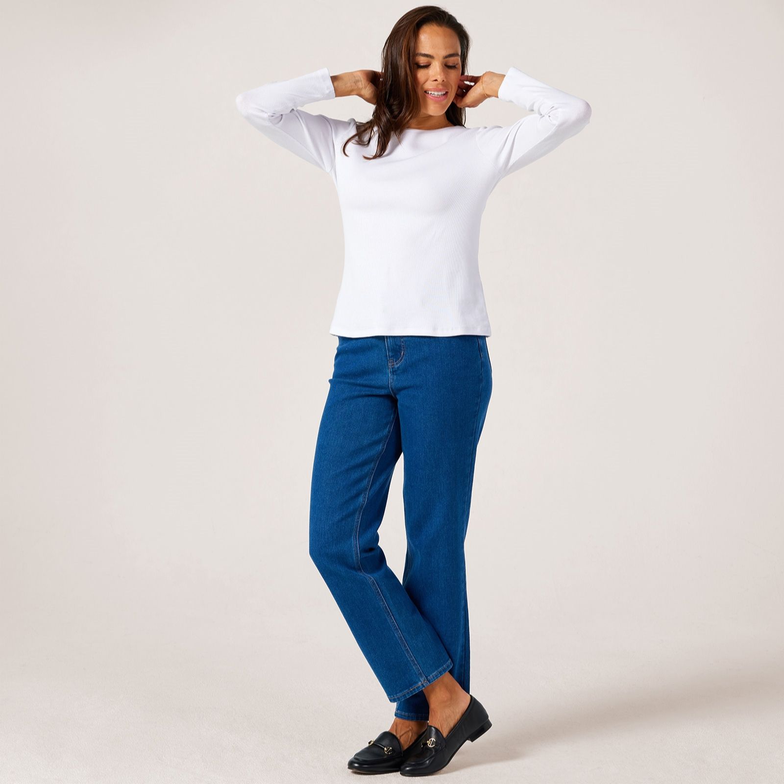 Denim & Co. Essentials Ribbed Long Sleeve Top