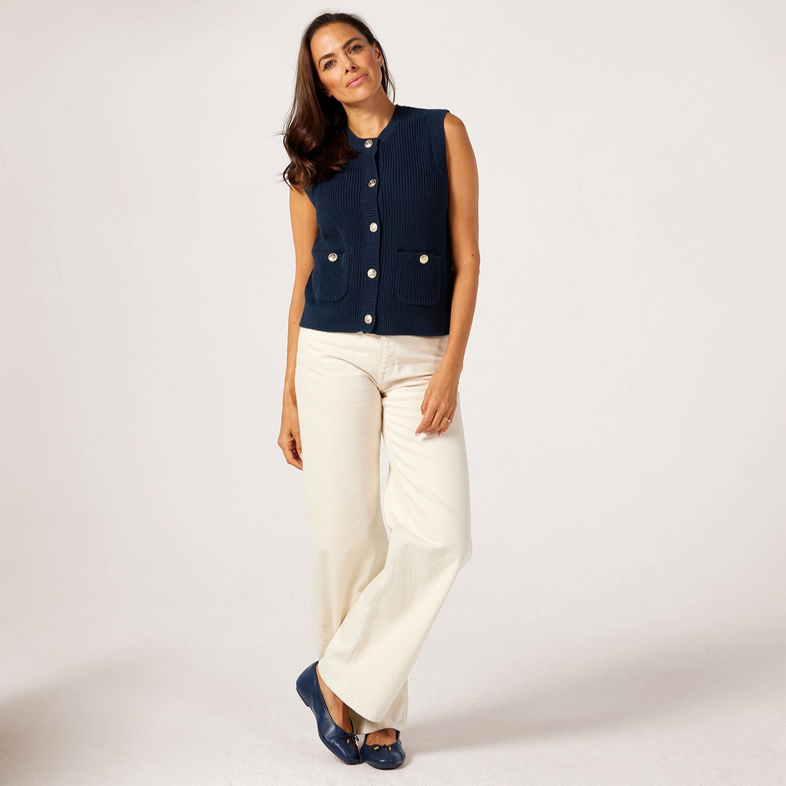 JDY Stella Button Detail Knitted Vest