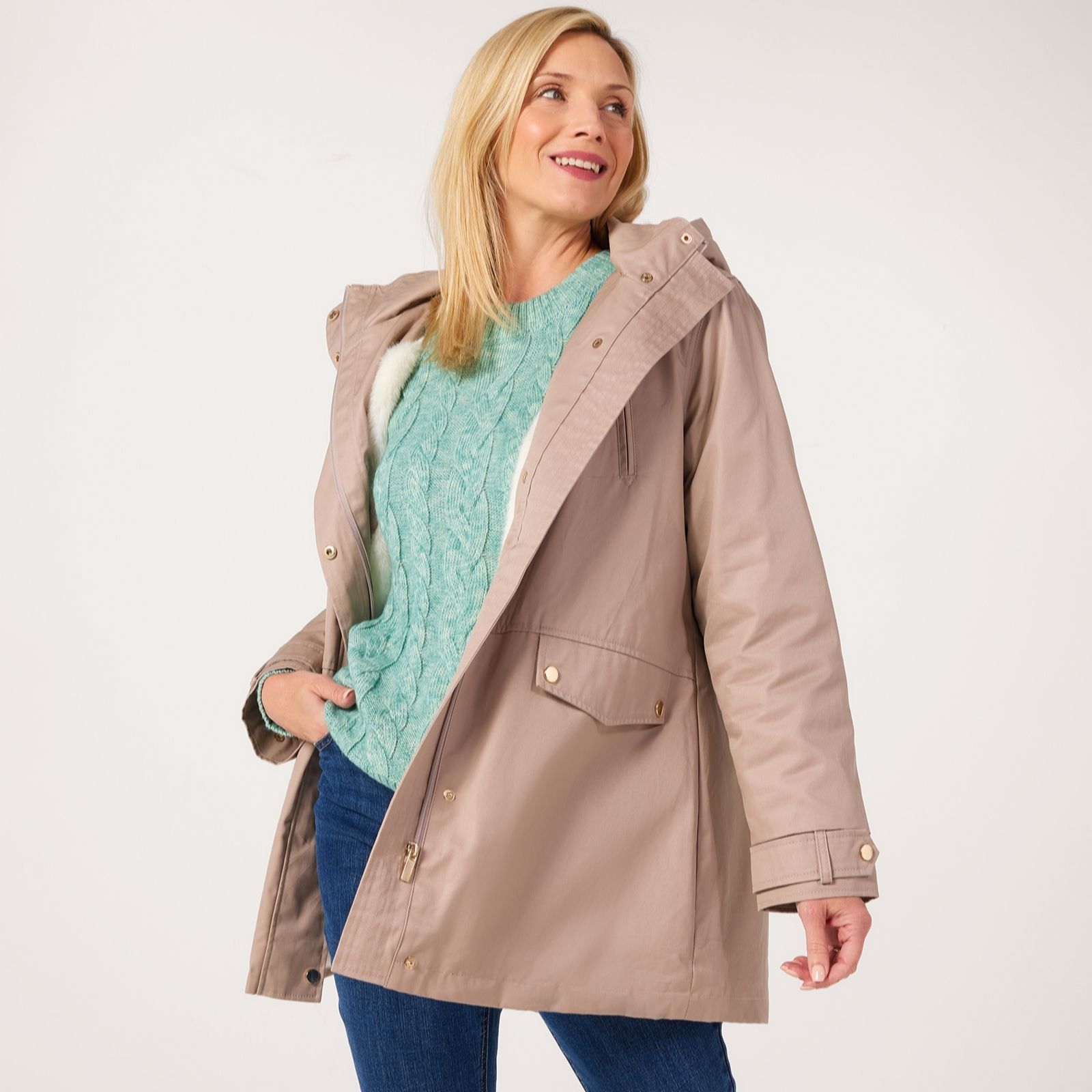 Ruth Langsford Faux fur lined parka coat