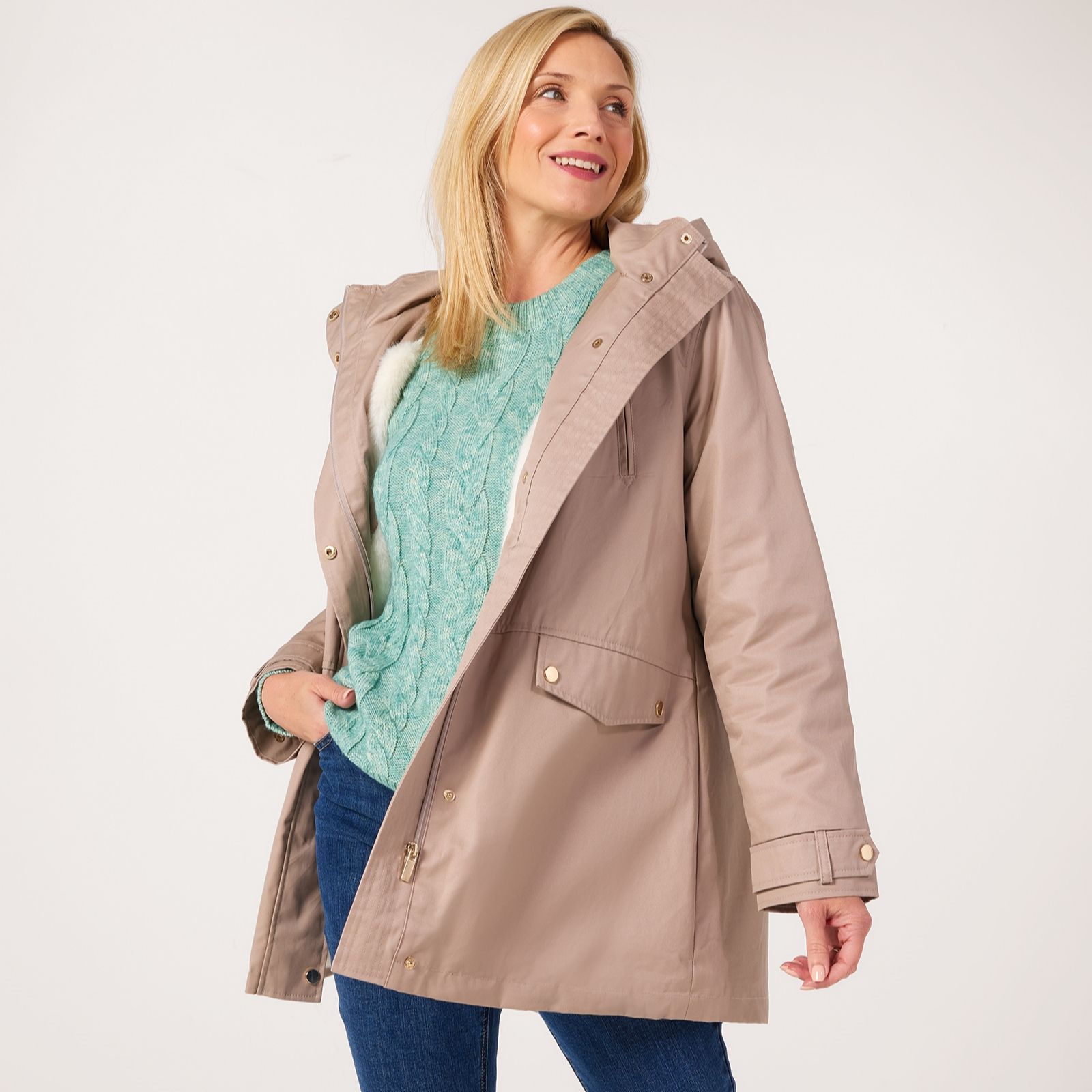 Ruth Langsford Faux fur lined parka coat
