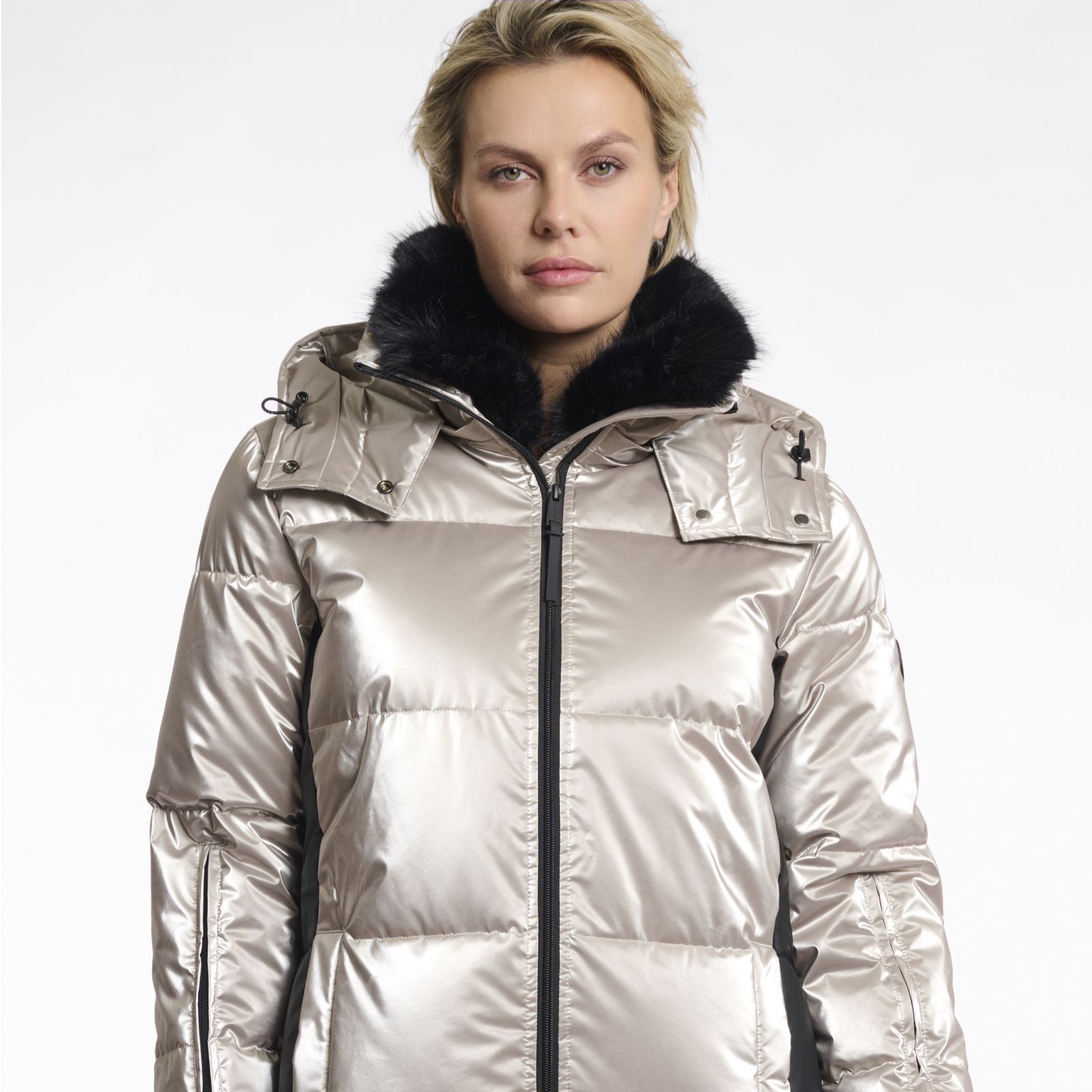 Rino & Pelle Ciara Long Metallic Padded Coat