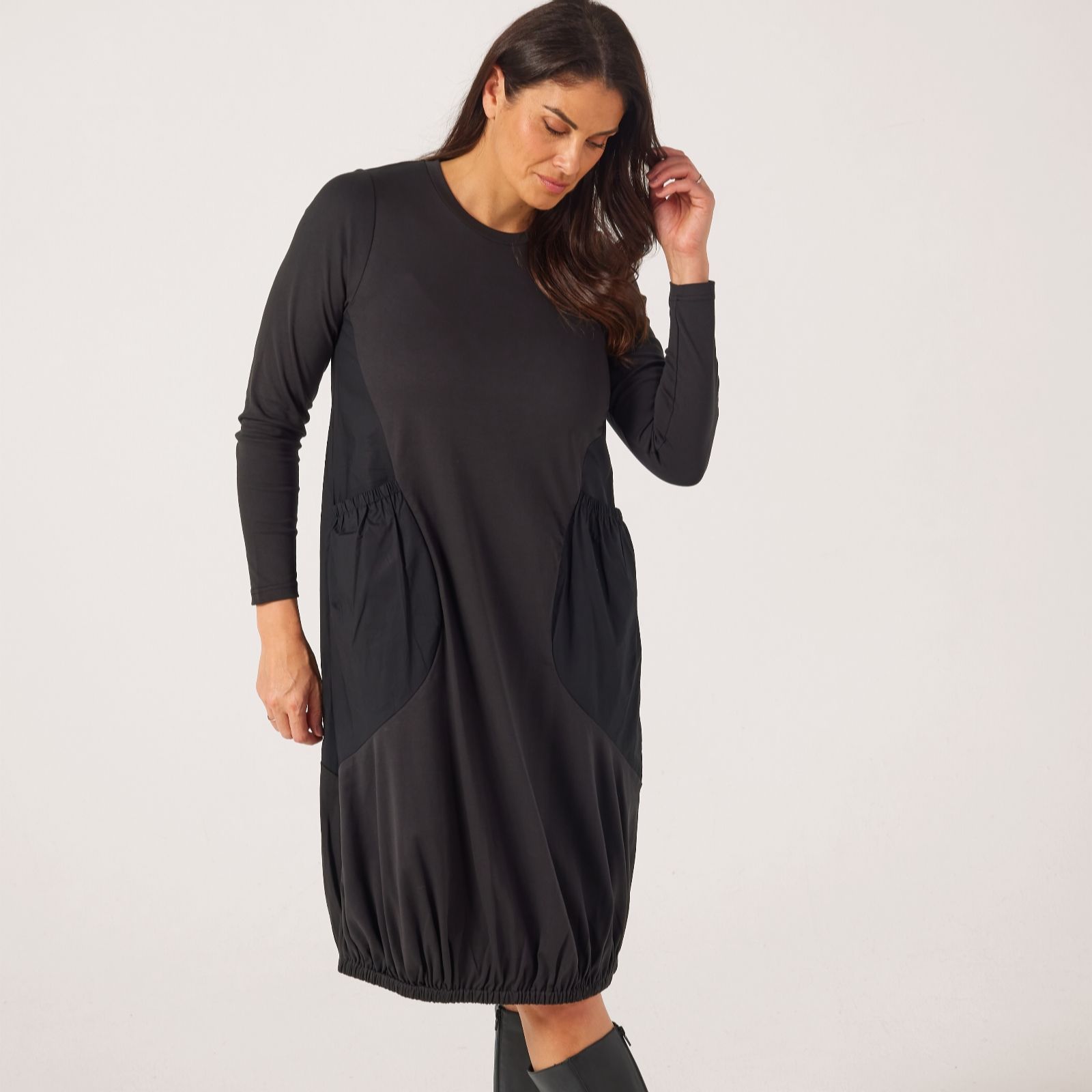 Masai Copenhagen Nyphira Mix Media Jersey Dress with Pockets