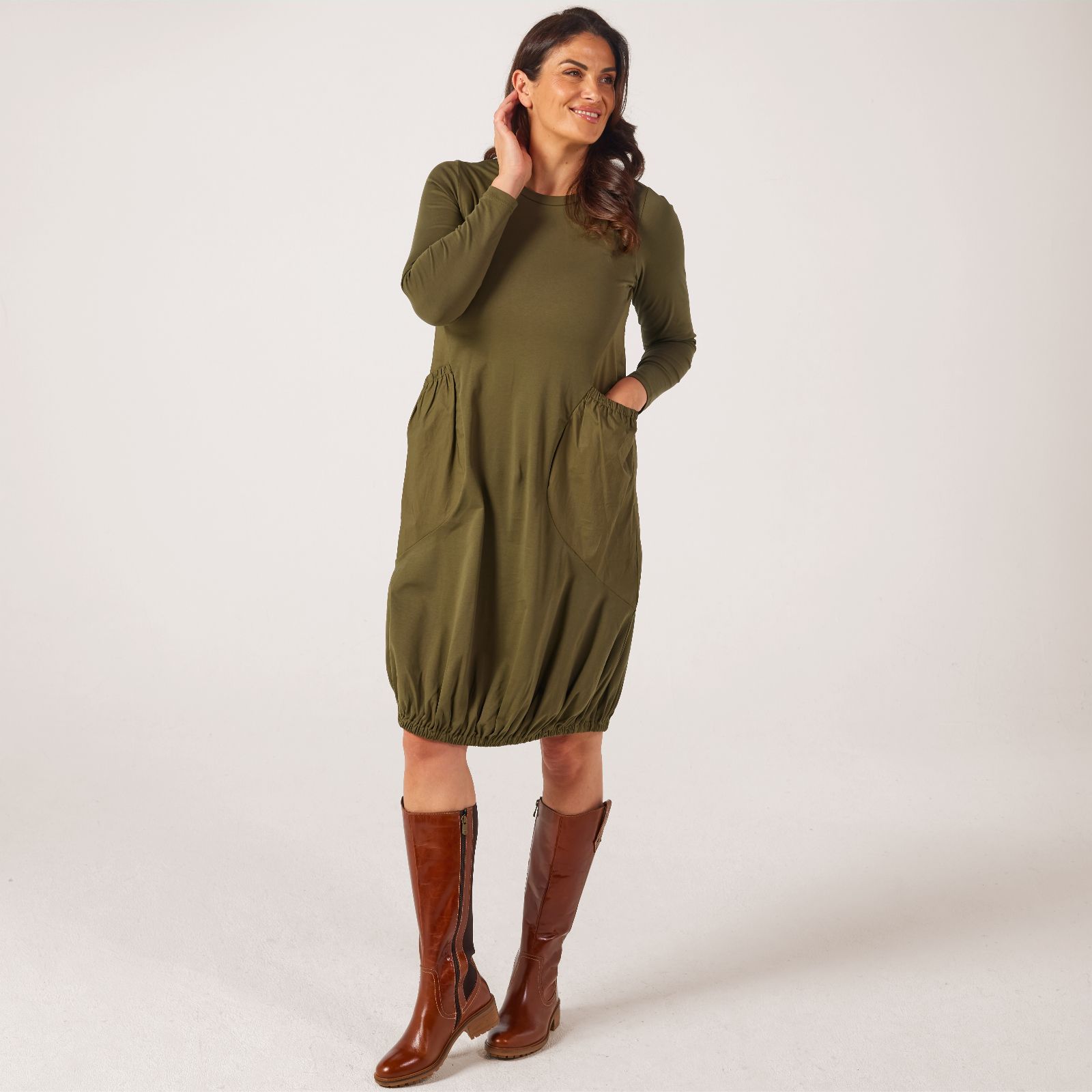 Masai Copenhagen Nyphira Mix Media Jersey Dress with Pockets